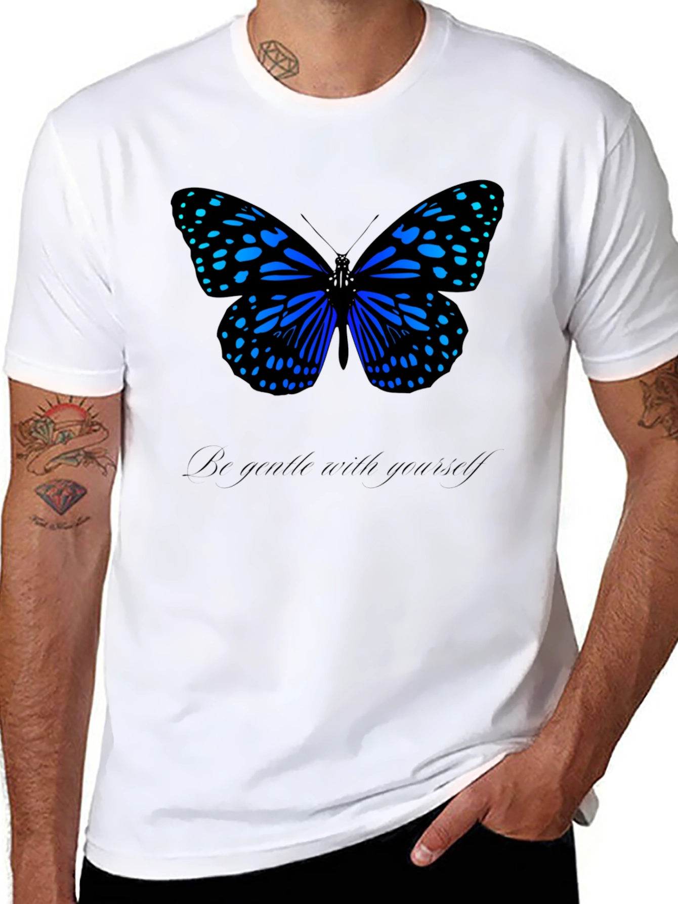 Butterfly Graphic Tee - Be Gentle Black T-Shirt