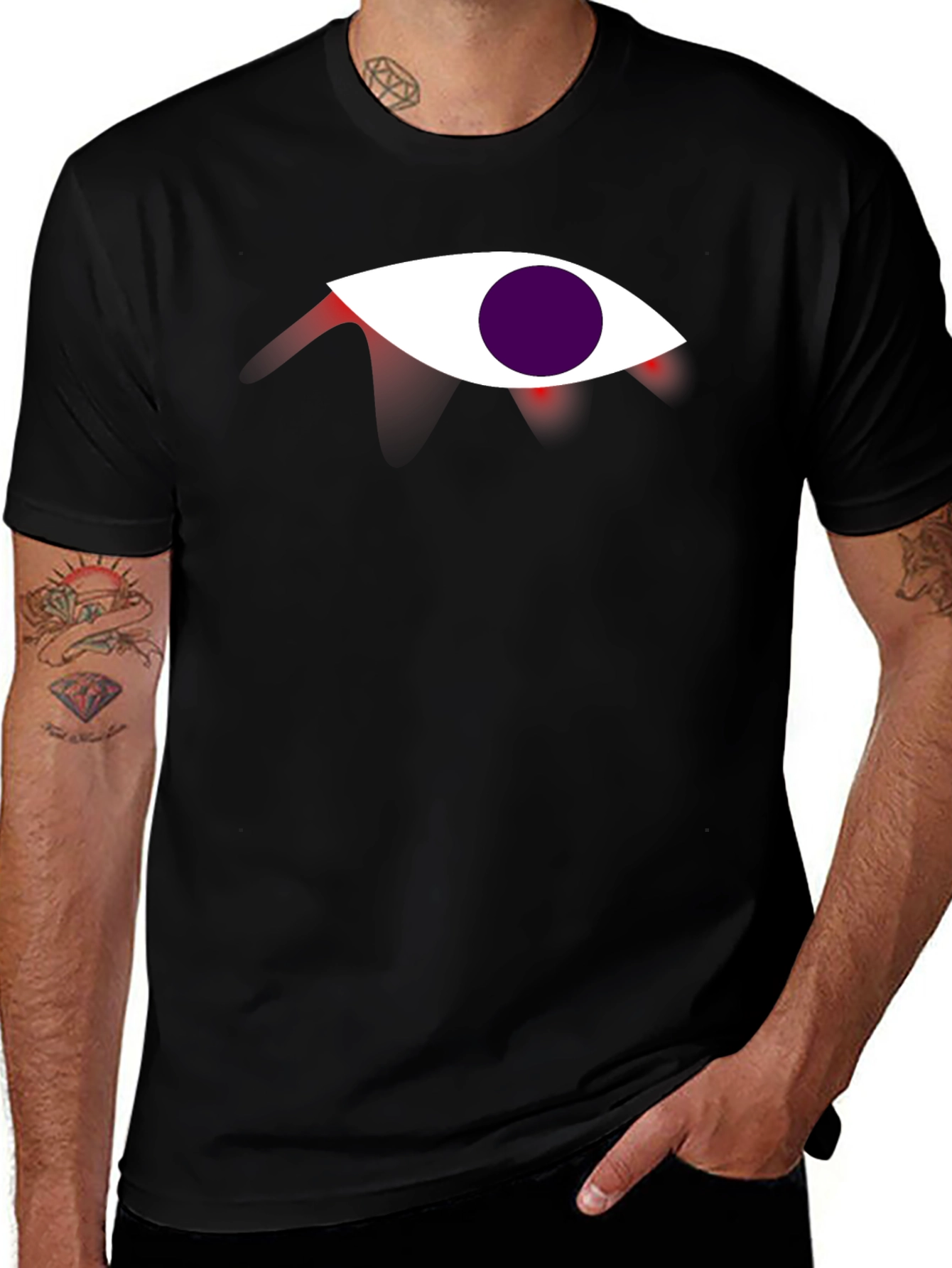 Mystic Eye Graphic Tee - Black Cotton Shirt