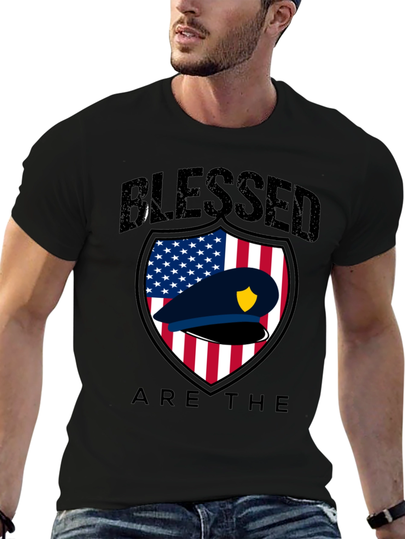Blessed Police Officer Graphic T-Shirt