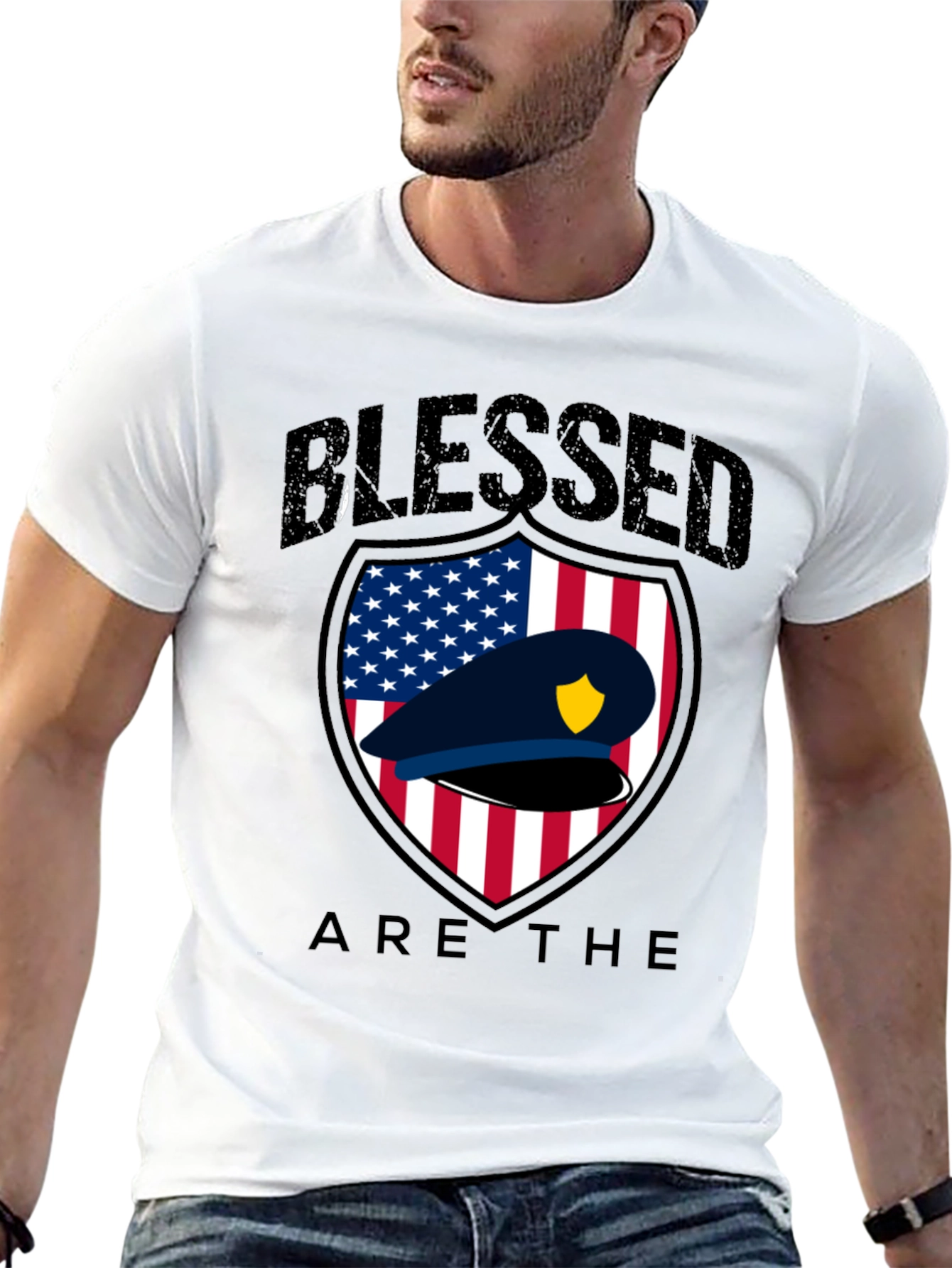 Blessed Police Officer Graphic T-Shirt