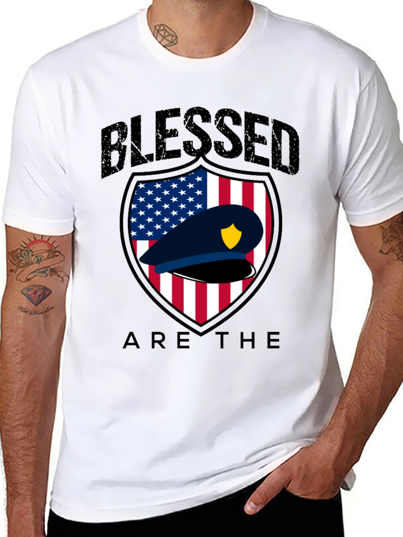 Blessed Police Officer Graphic T-Shirt