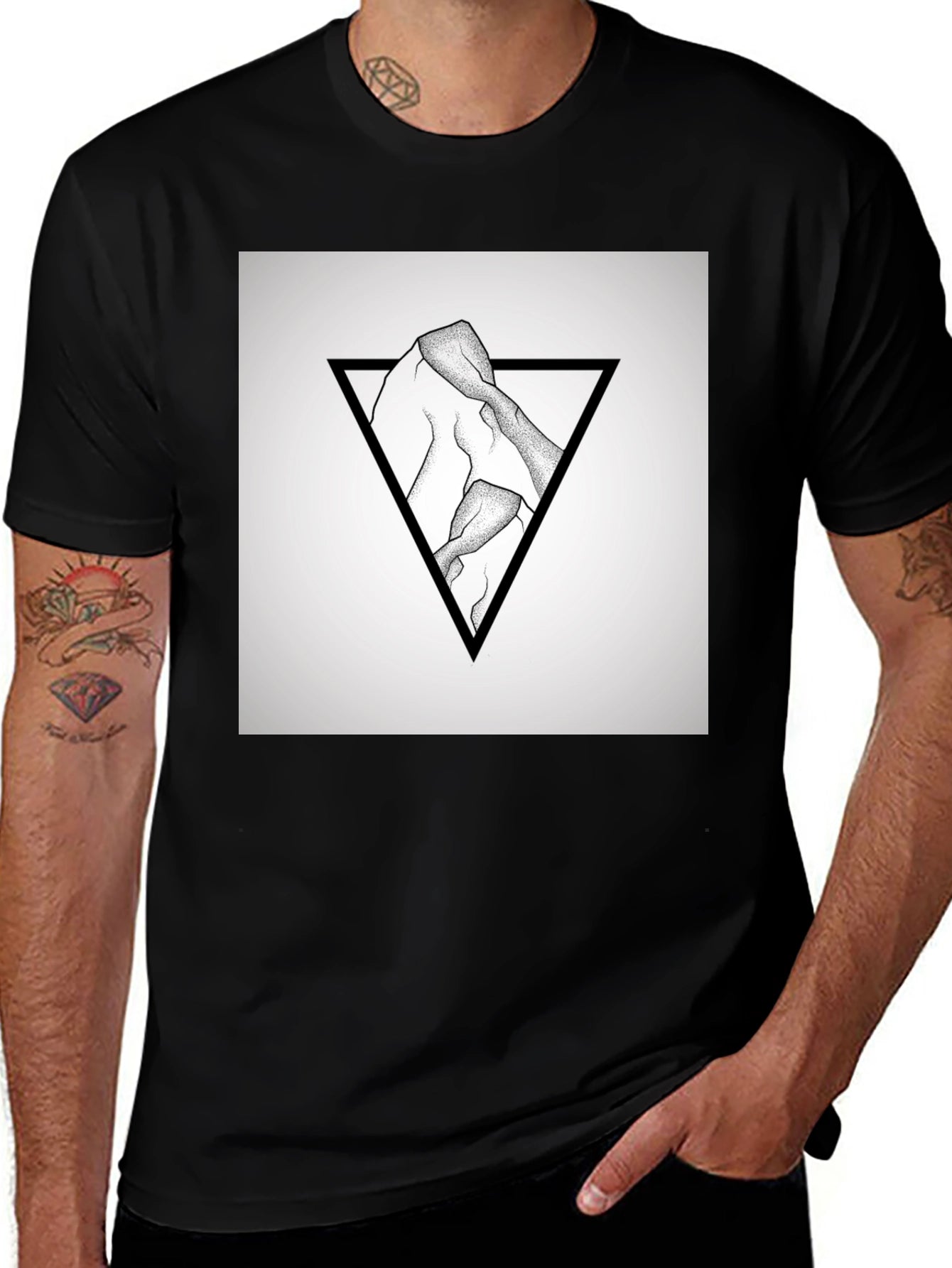 Geometric Mountain Graphic T-Shirt