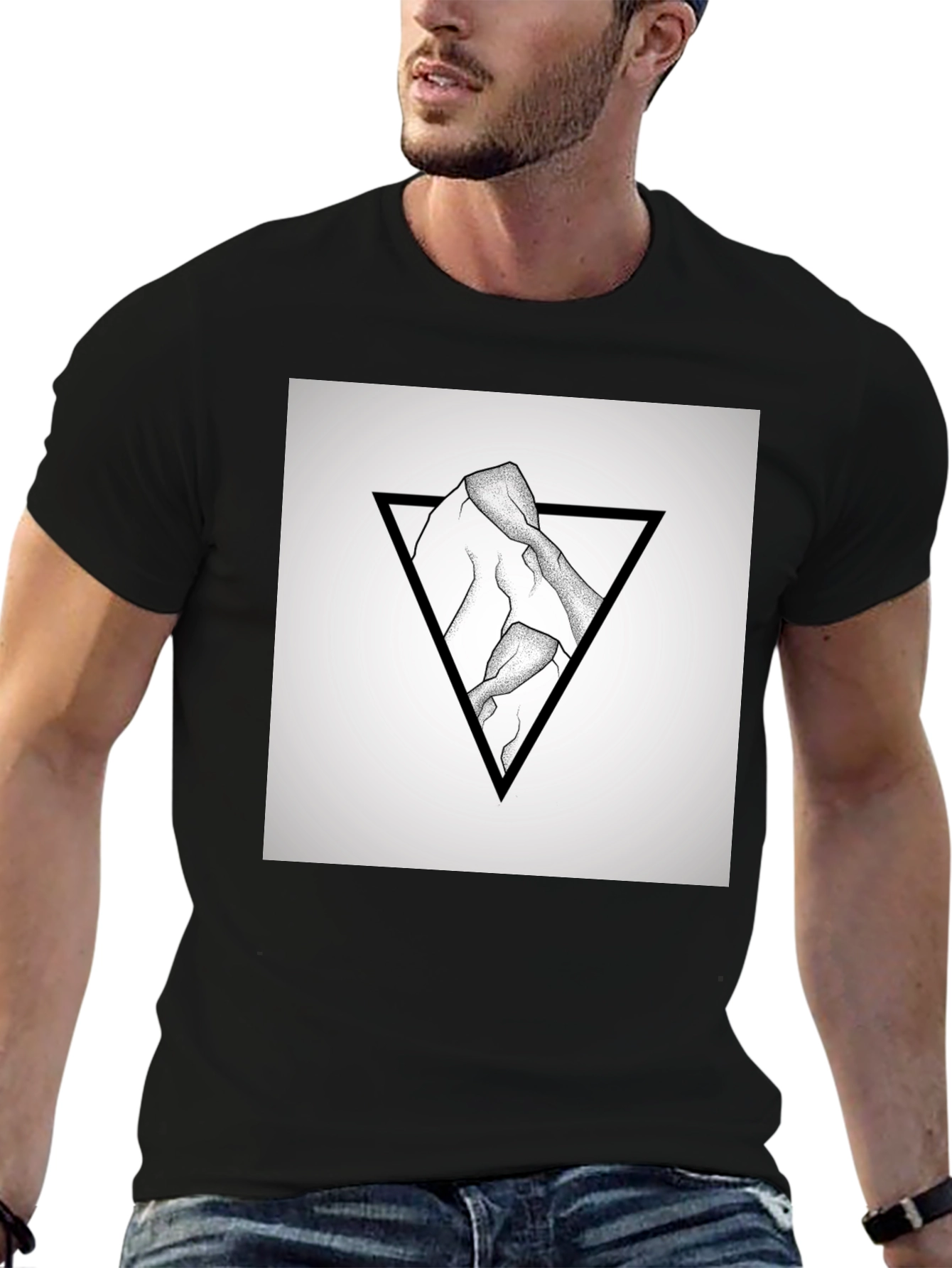 Geometric Mountain Graphic T-Shirt