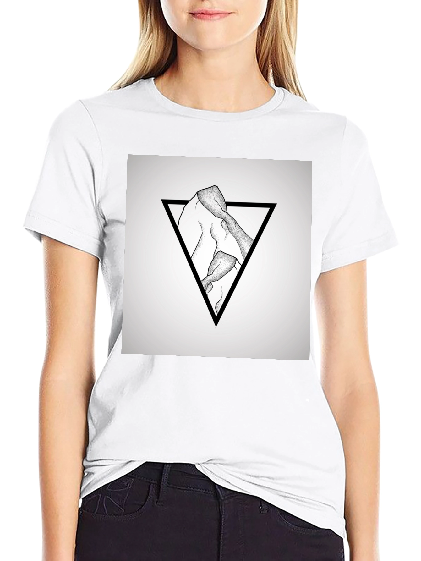 Geometric Mountain Graphic T-Shirt