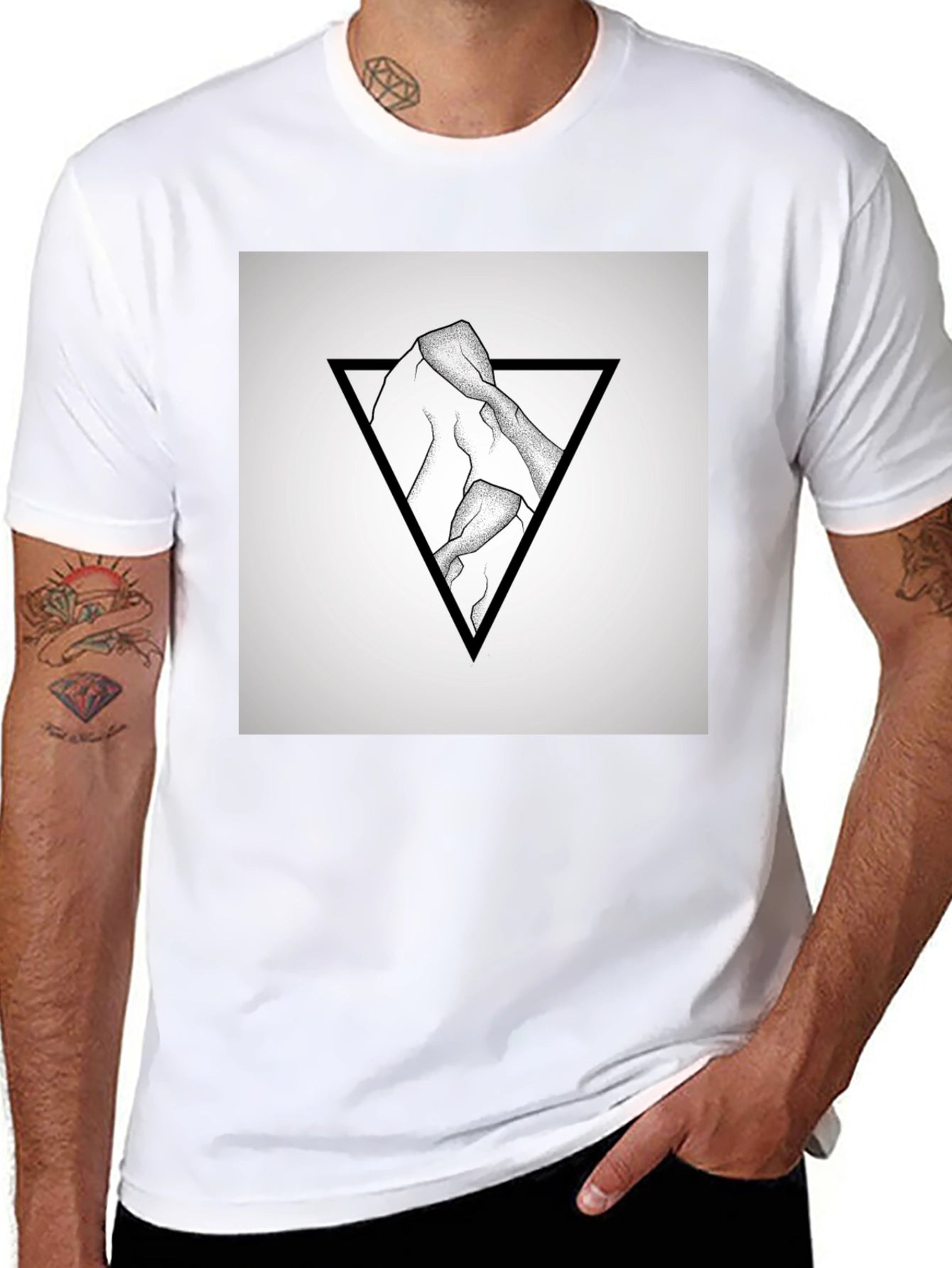 Geometric Mountain Graphic T-Shirt