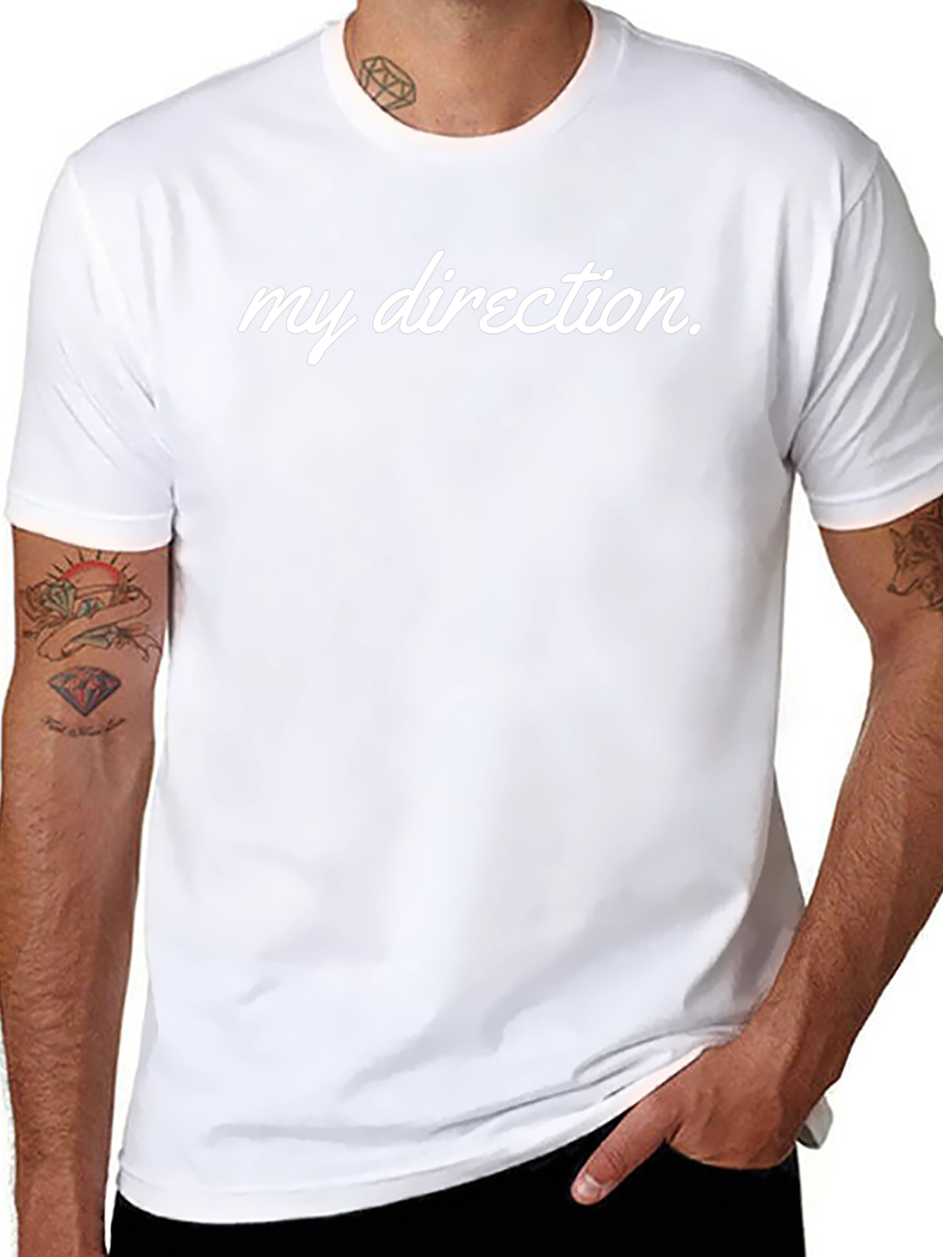 My Direction Graphic Tee - Black Cotton Casual Wear