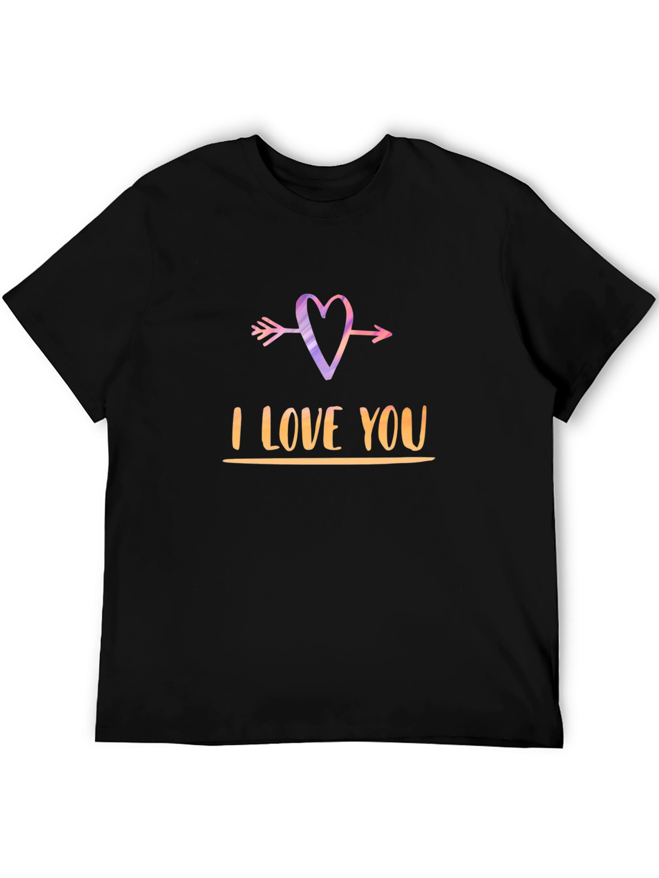 I Love You Arrow Heart Black Graphic Tee