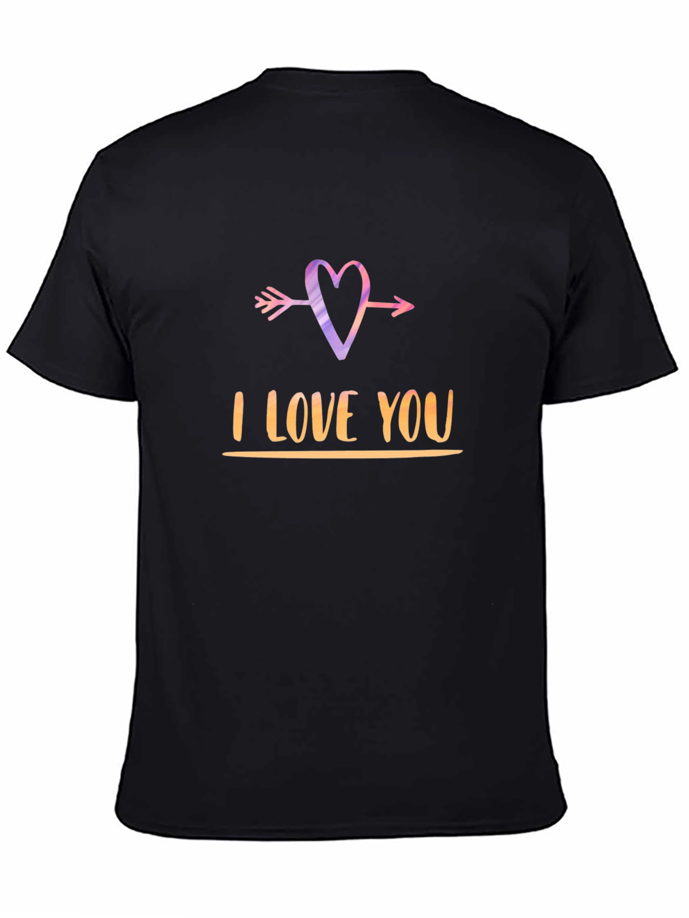 I Love You Arrow Heart Black Graphic Tee