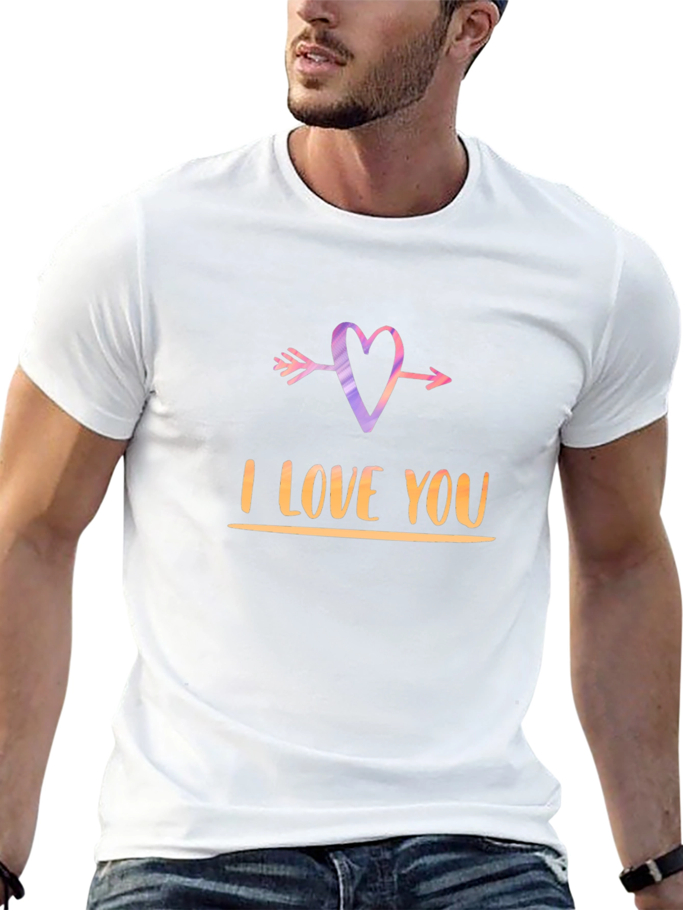 I Love You Arrow Heart Black Graphic Tee