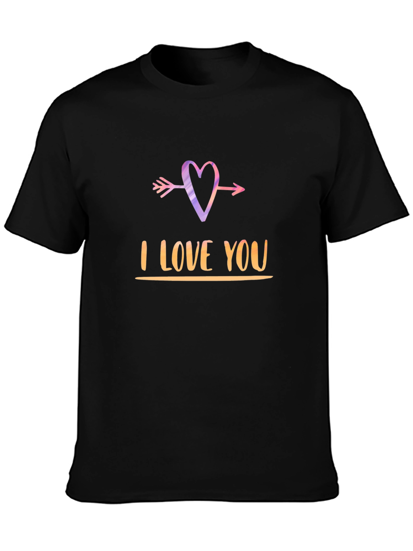 I Love You Arrow Heart Black Graphic Tee