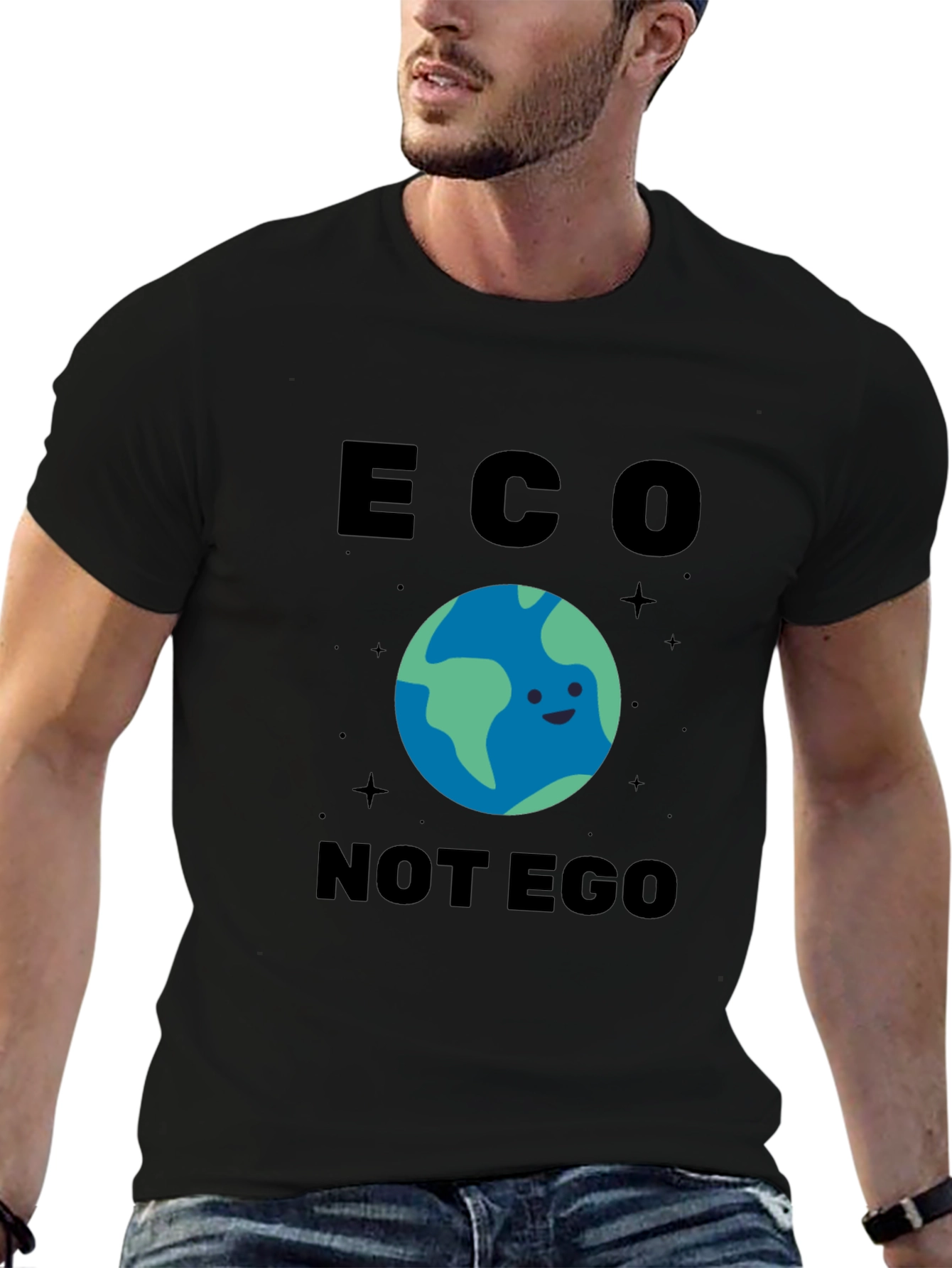 Eco Not Ego Earth Graphic T-Shirt
