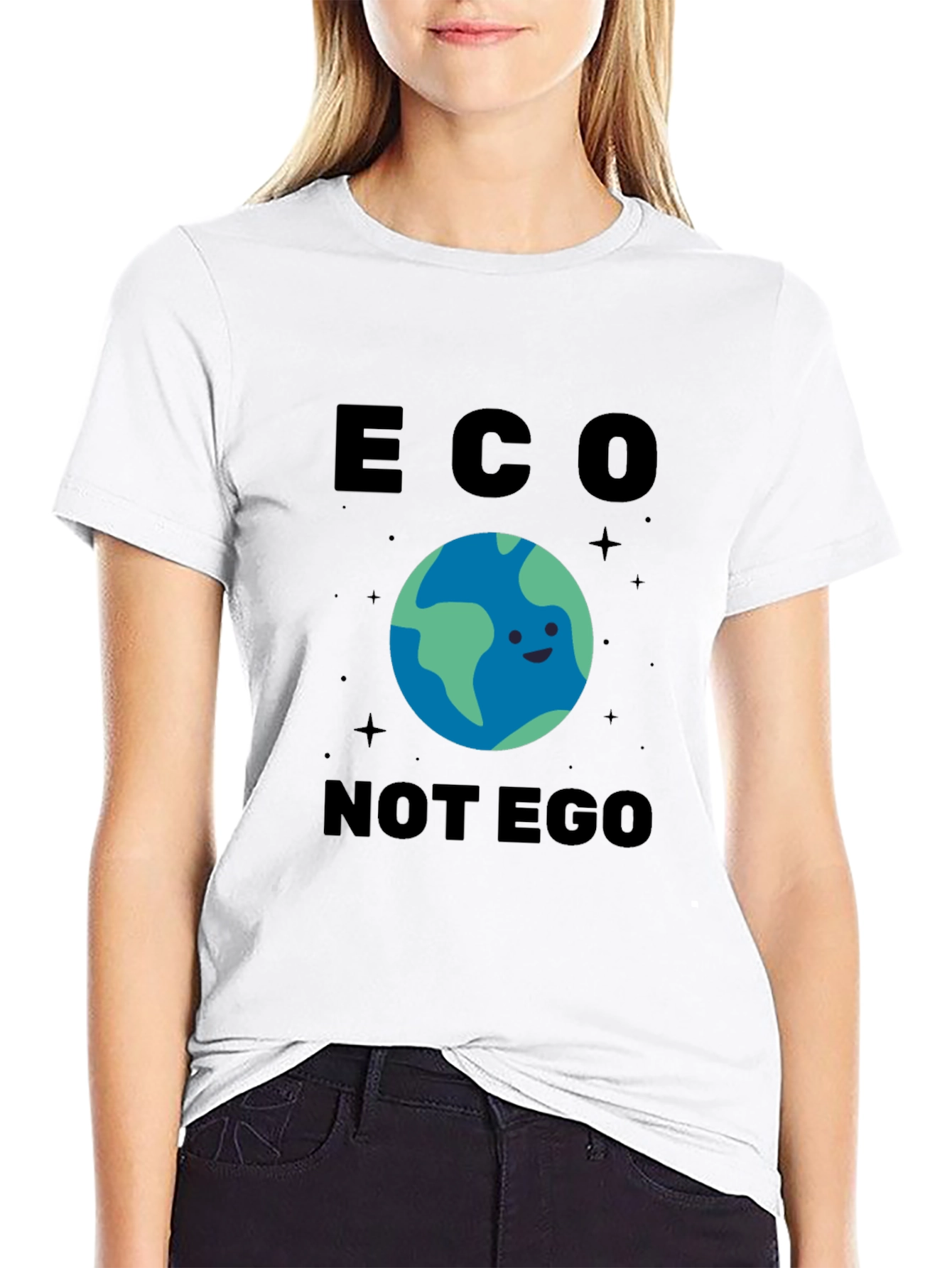 Eco Not Ego Earth Graphic T-Shirt