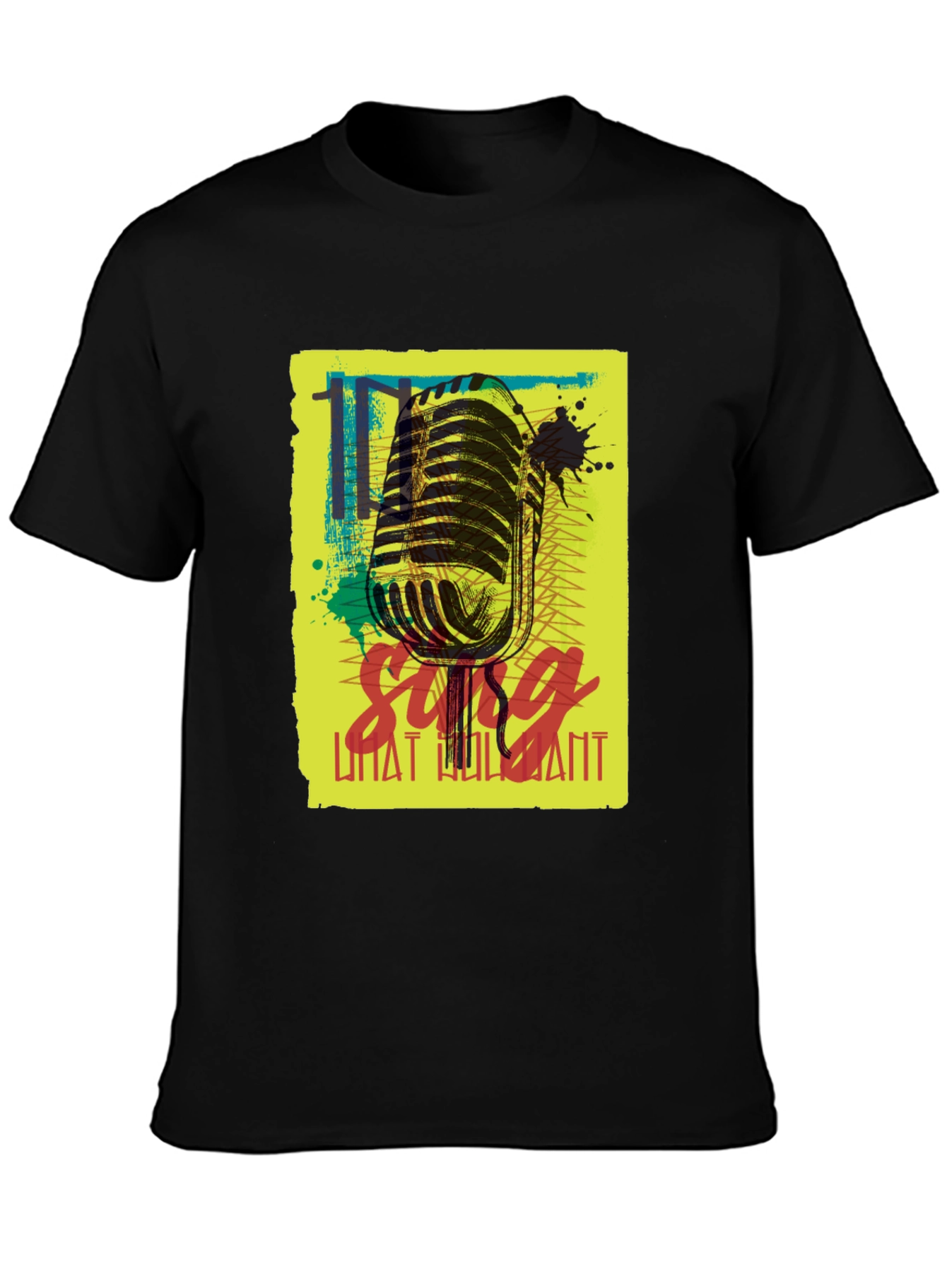 Retro Microphone Graphic Tee - Sing What You Want