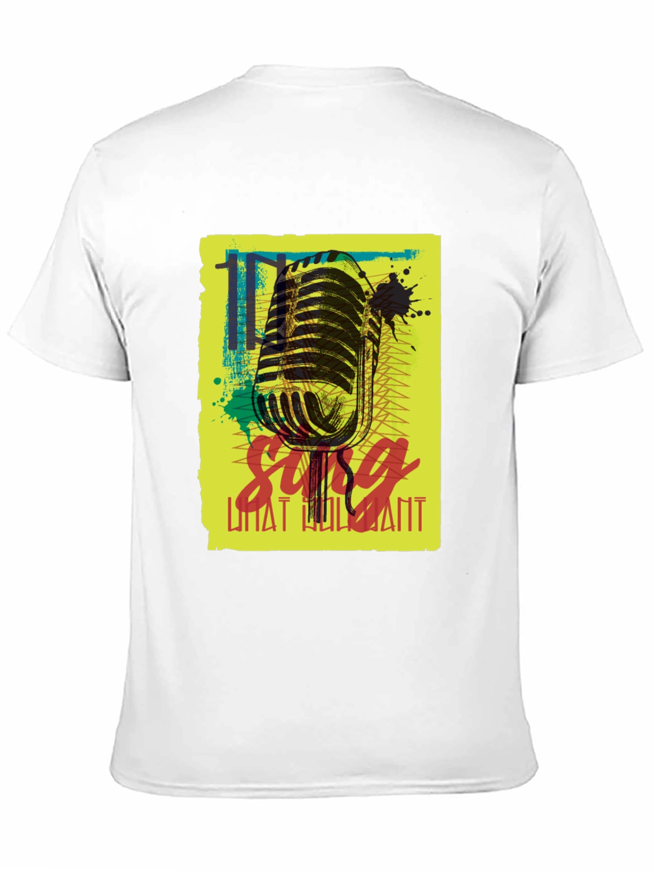 Retro Microphone Graphic Tee - Sing What You Want
