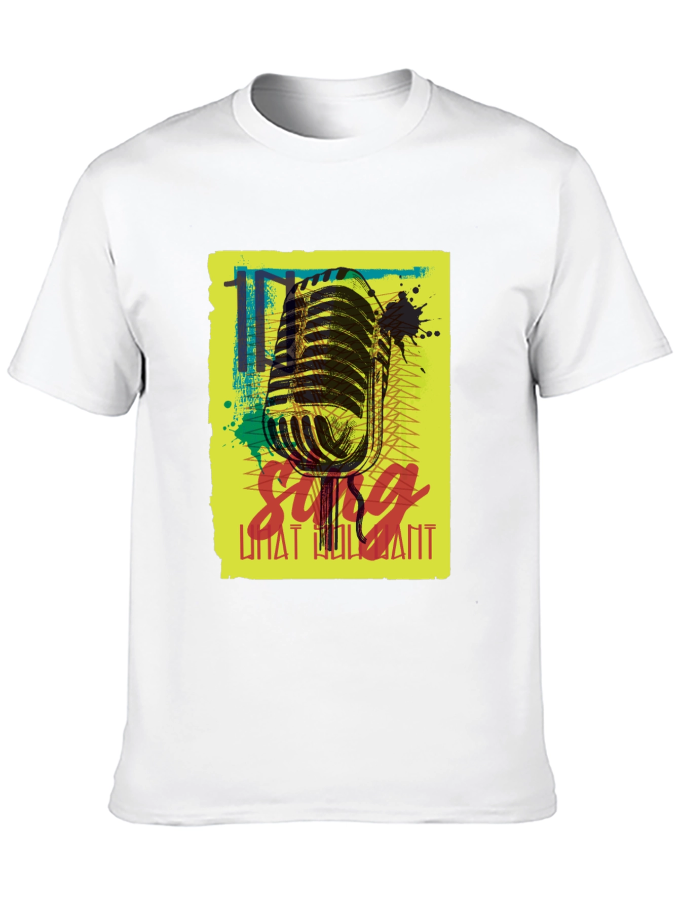 Retro Microphone Graphic Tee - Sing What You Want