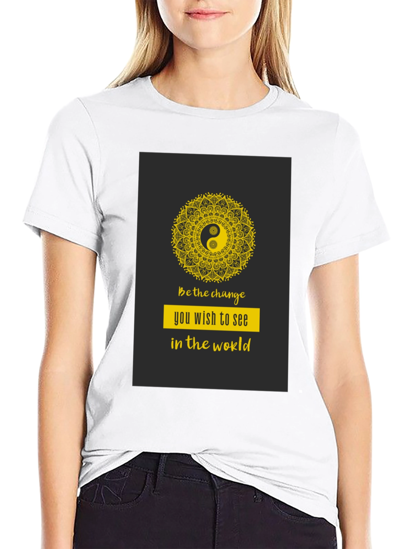 Yin Yang Mandala Graphic T-Shirt - Be the Change
