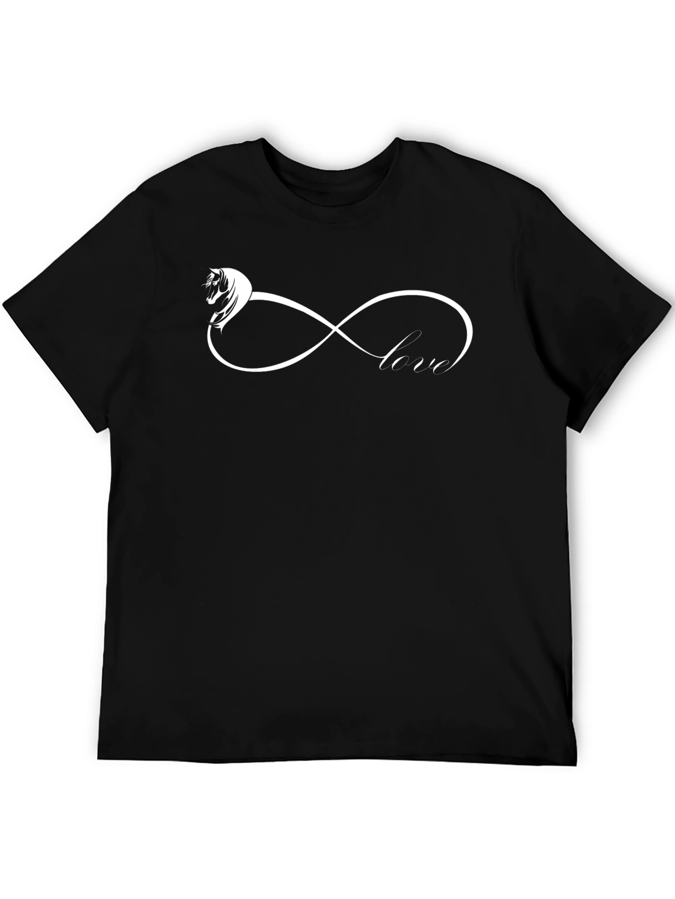 Horse Infinity Love Graphic Black Tee
