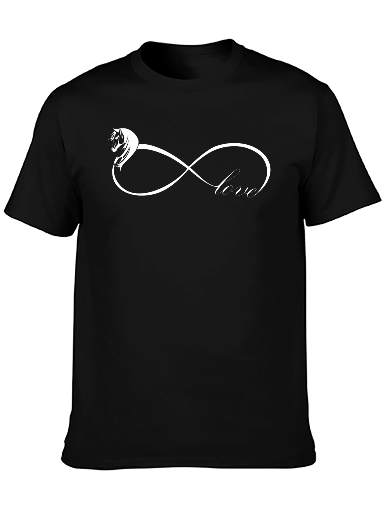 Horse Infinity Love Graphic Black Tee