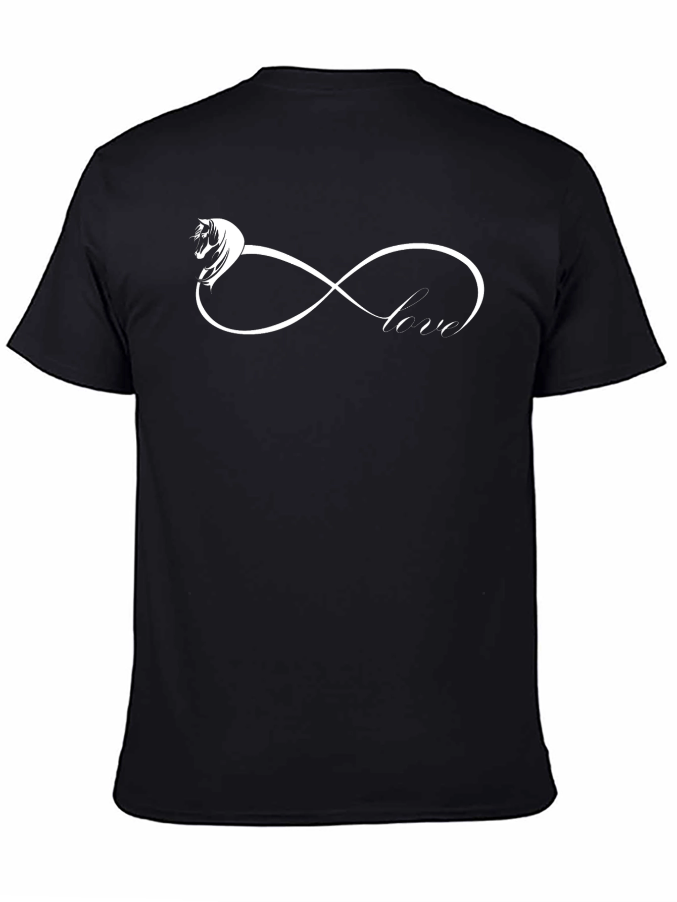 Horse Infinity Love Graphic Black Tee