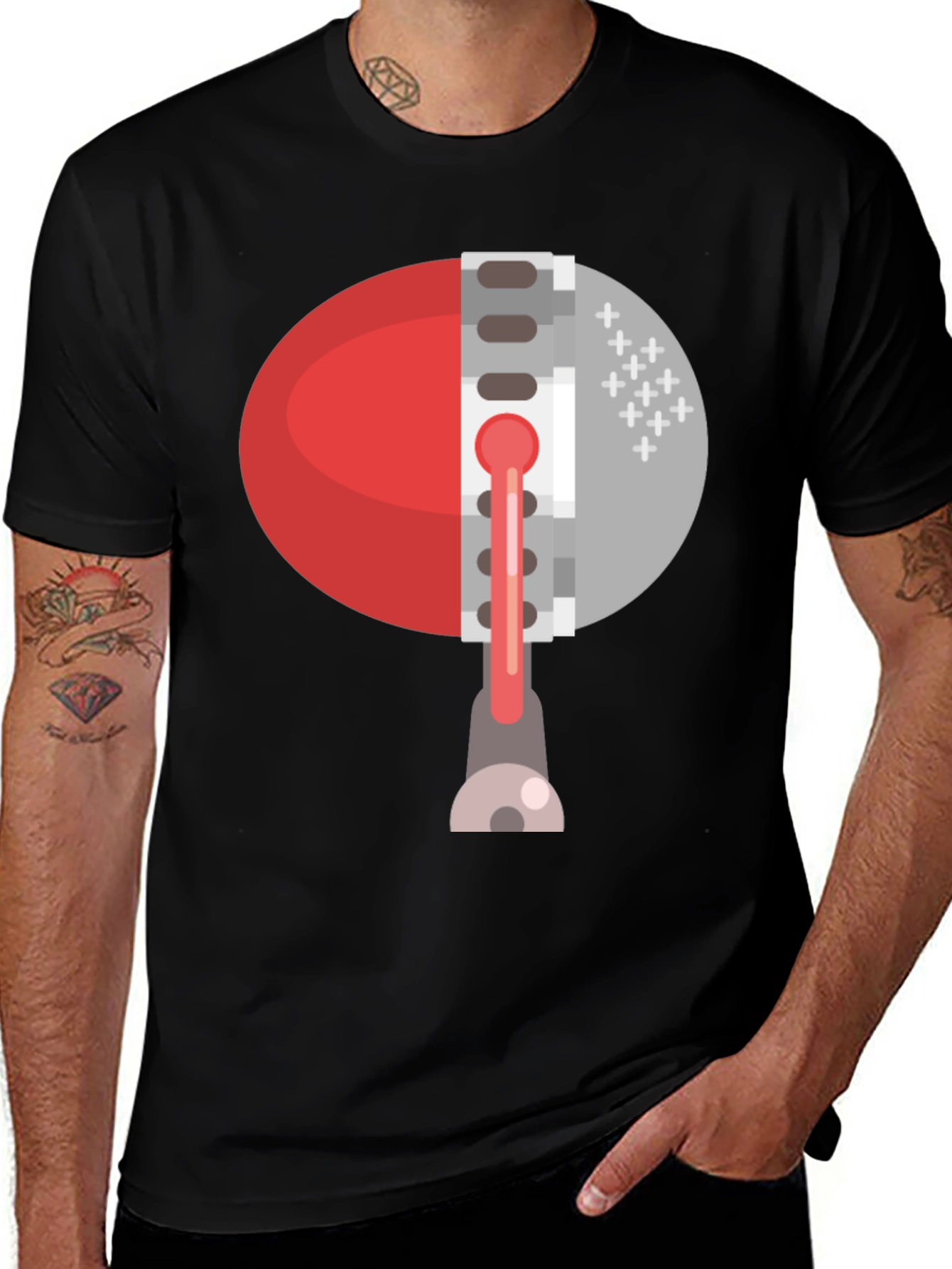 Abstract Zipper Graphic Tee - Unique Fashion Statement