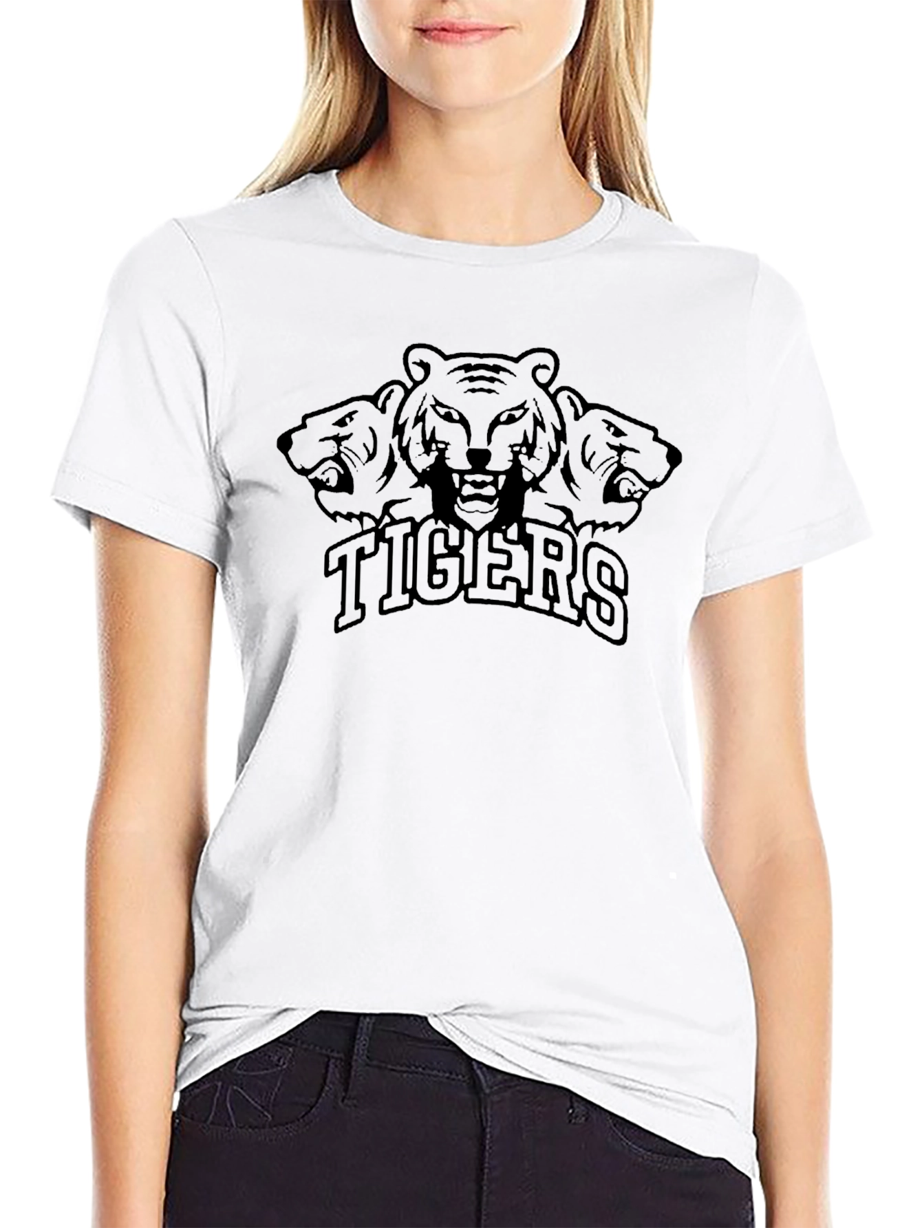 Tigers Graphic Print Black T-Shirt
