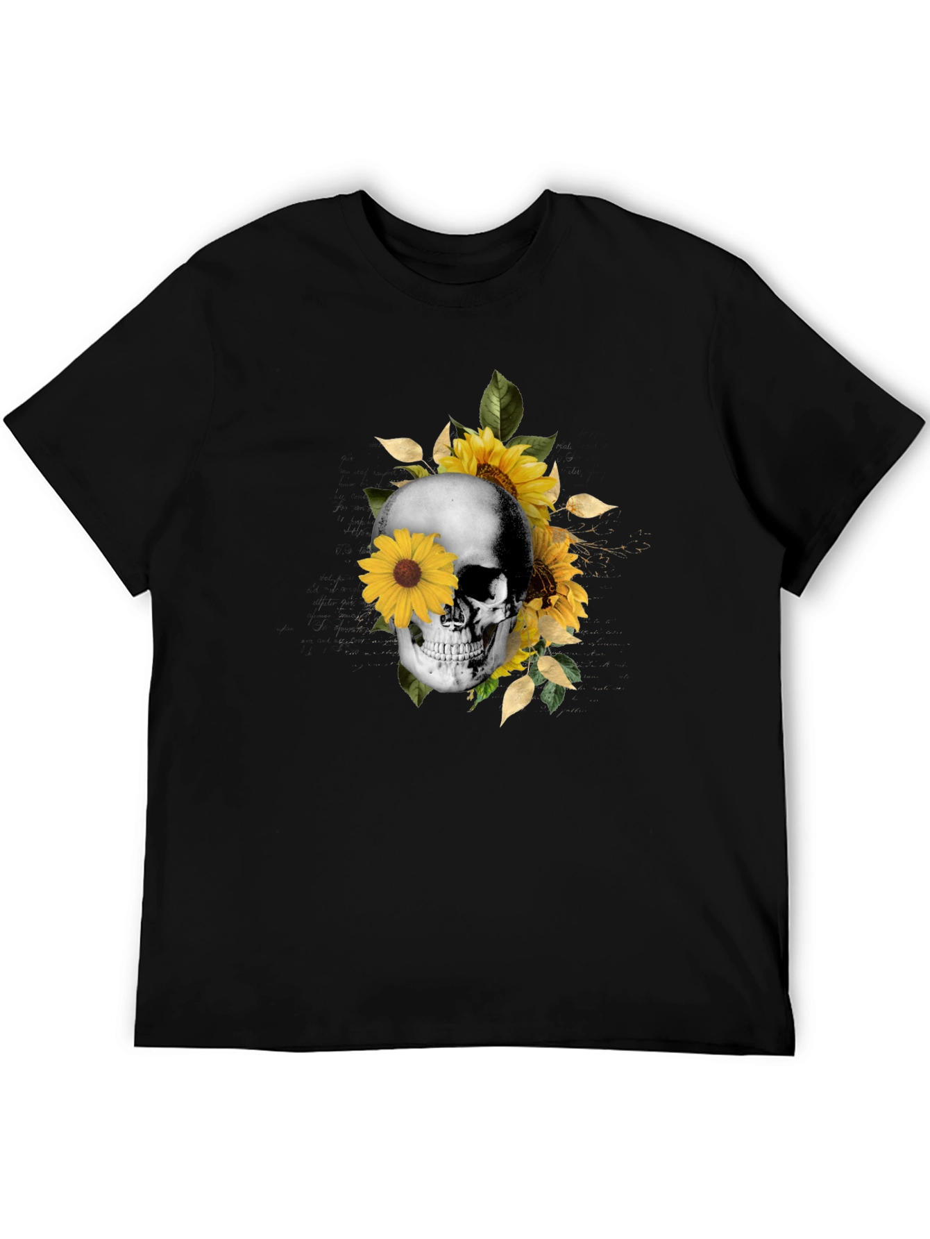 Skull & Sunflower Graphic Tee - Trendy Casual Wear