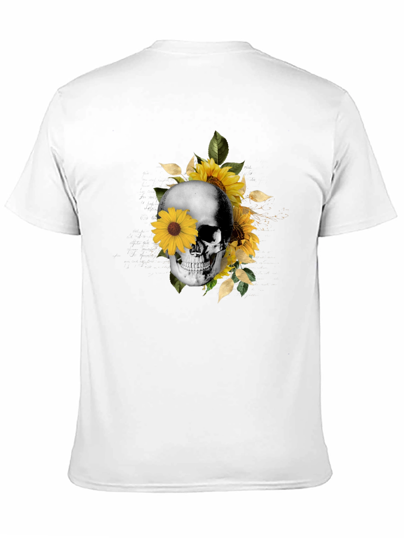 Skull & Sunflower Graphic Tee - Trendy Casual Wear