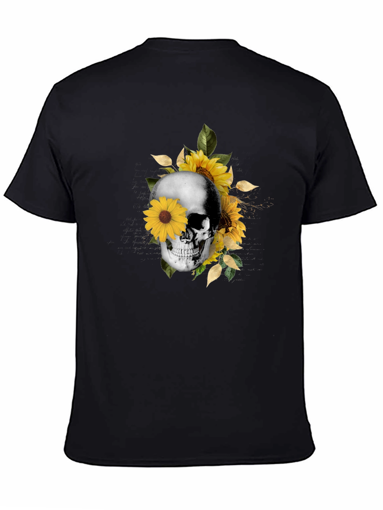 Skull & Sunflower Graphic Tee - Trendy Casual Wear