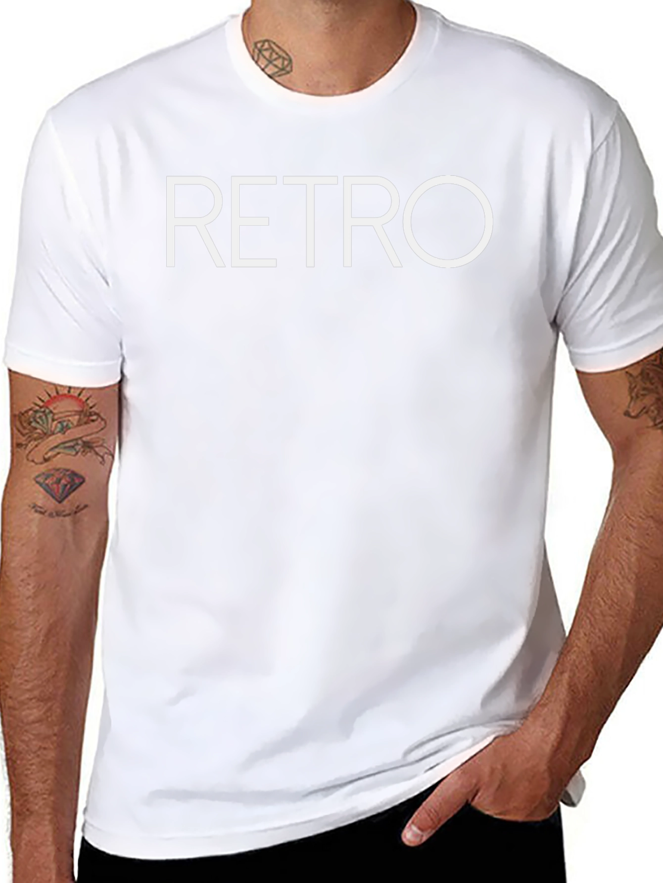 Retro Graphic Print T-Shirt - Black