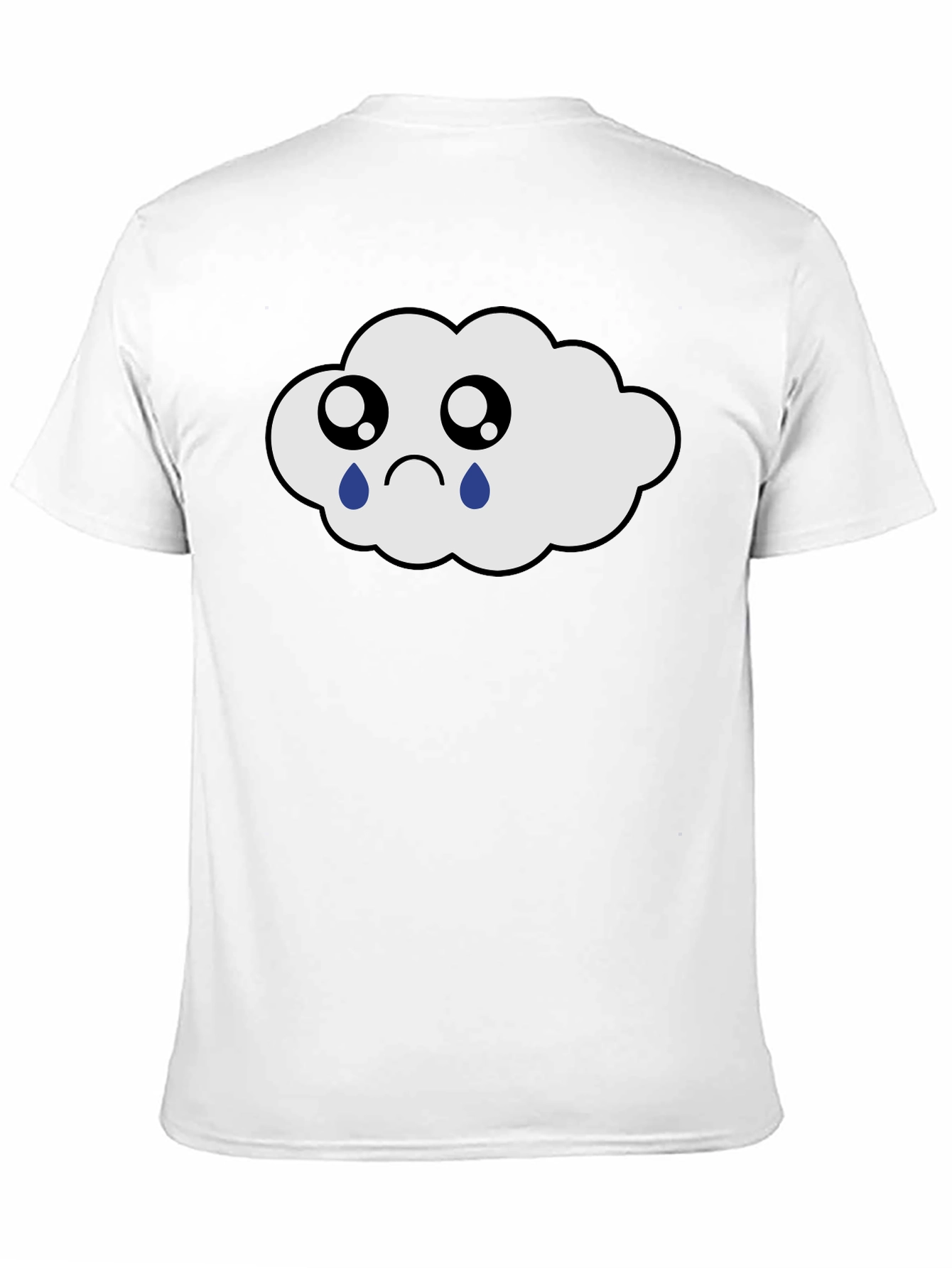 Sad Cloud Graphic Tee - Black Cotton T-Shirt