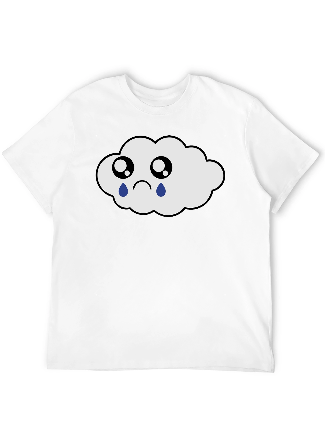 Sad Cloud Graphic Tee - Black Cotton T-Shirt