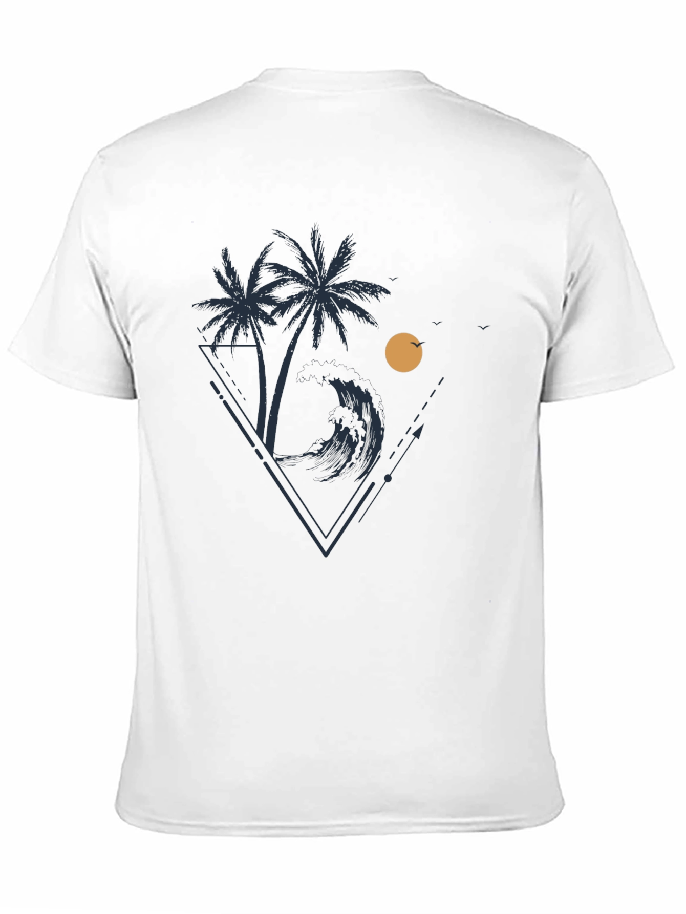 Tropical Palm Tree Wave Graphic T-Shirt