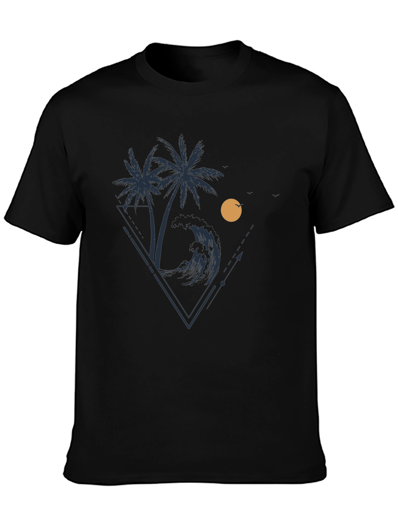 Tropical Palm Tree Wave Graphic T-Shirt