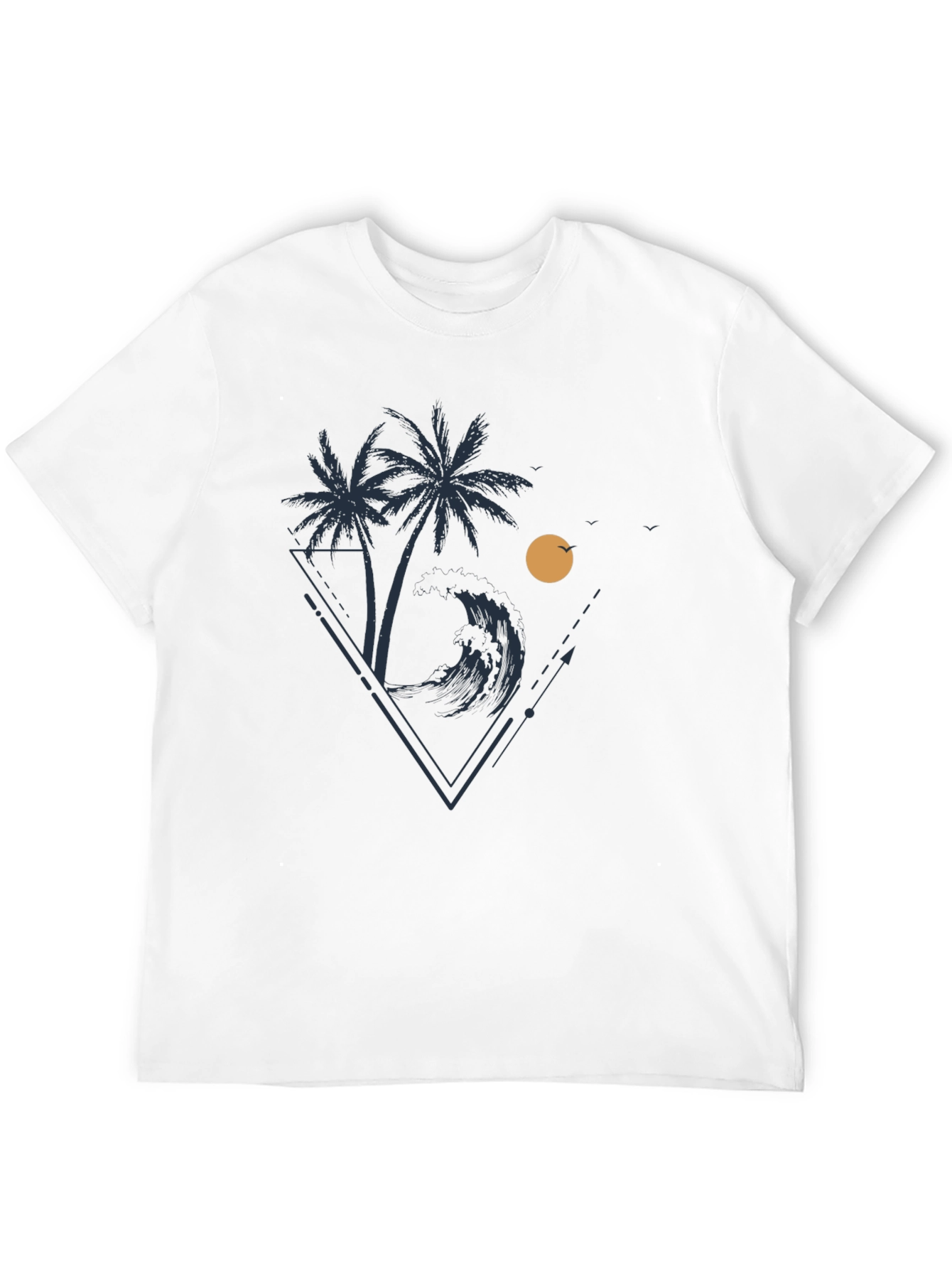 Tropical Palm Tree Wave Graphic T-Shirt