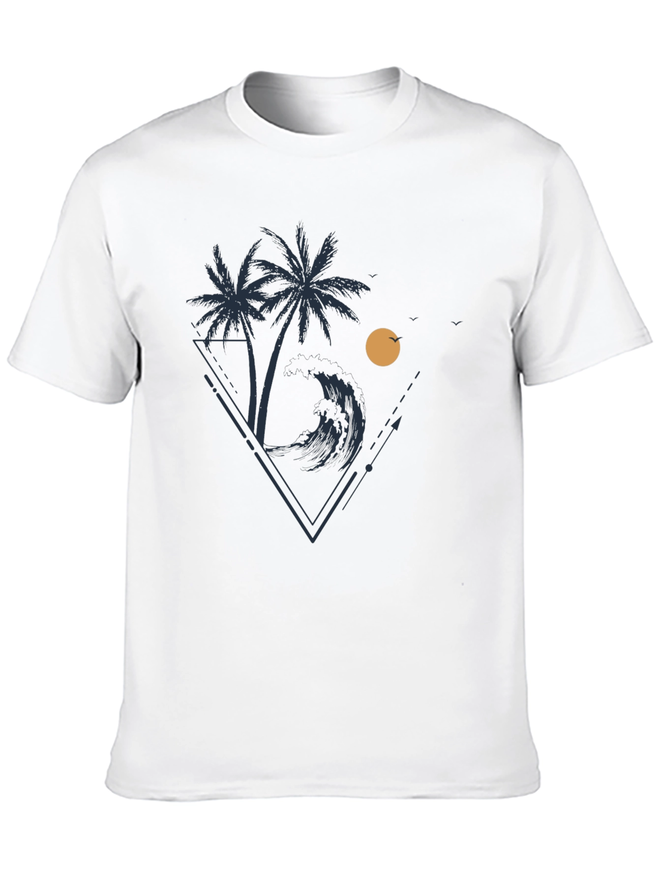 Tropical Palm Tree Wave Graphic T-Shirt