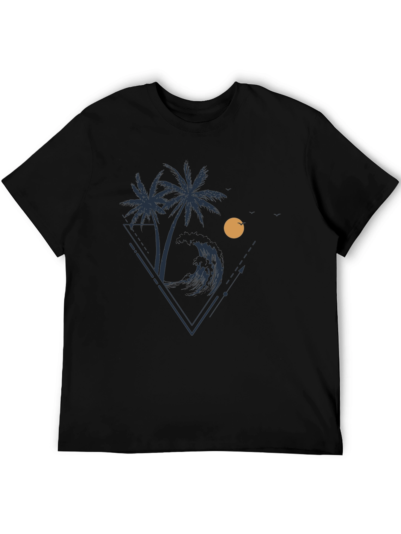 Tropical Palm Tree Wave Graphic T-Shirt