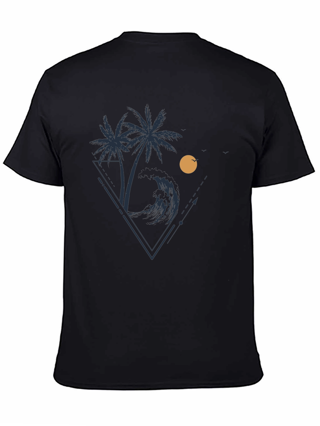 Tropical Palm Tree Wave Graphic T-Shirt