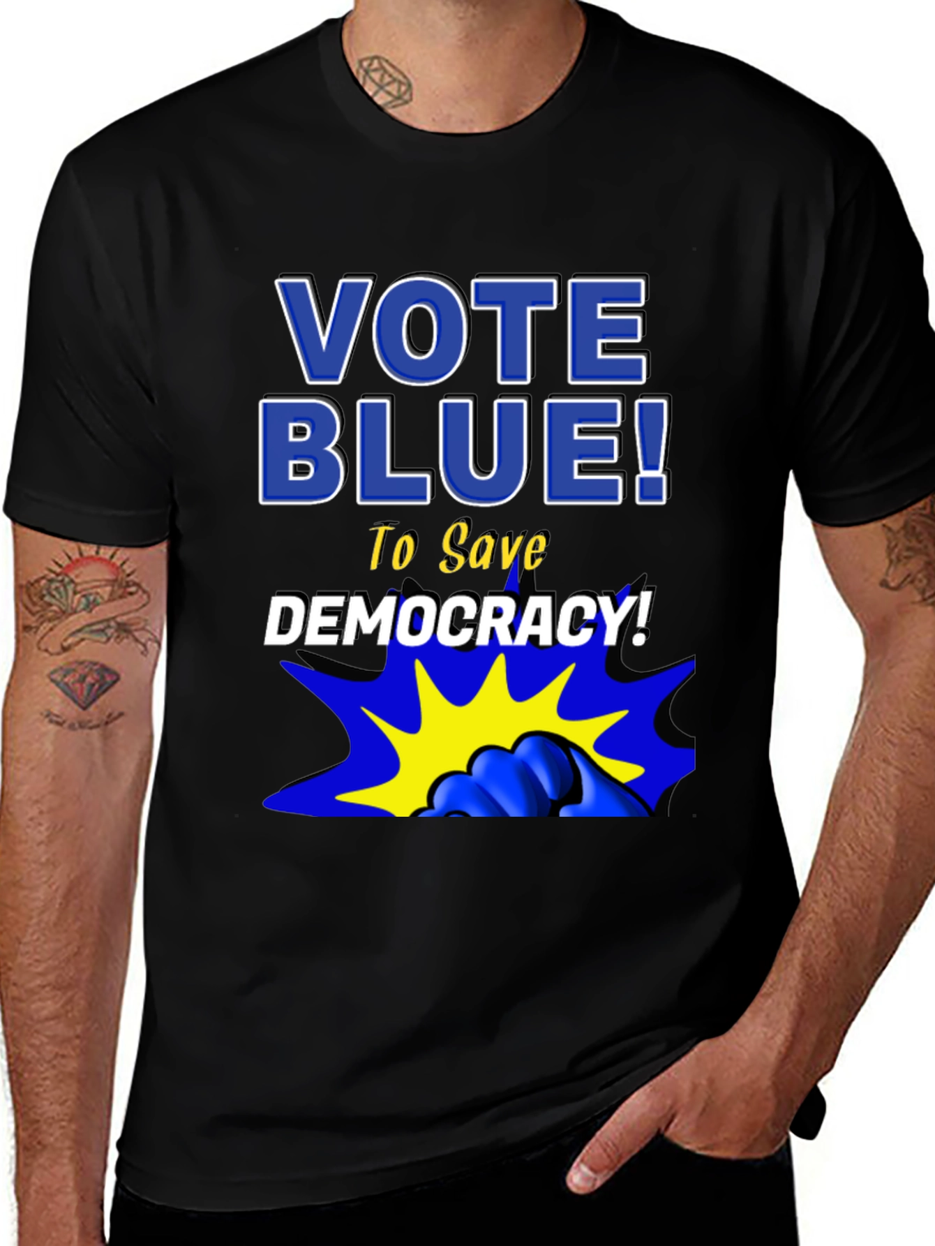 Vote Blue! Graphic Print Tee