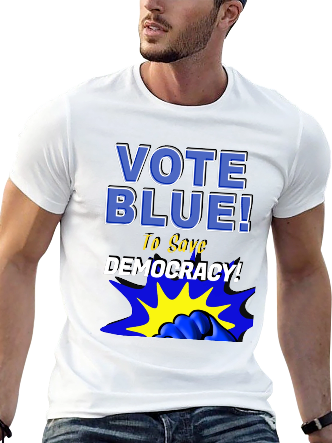 Vote Blue! Graphic Print Tee