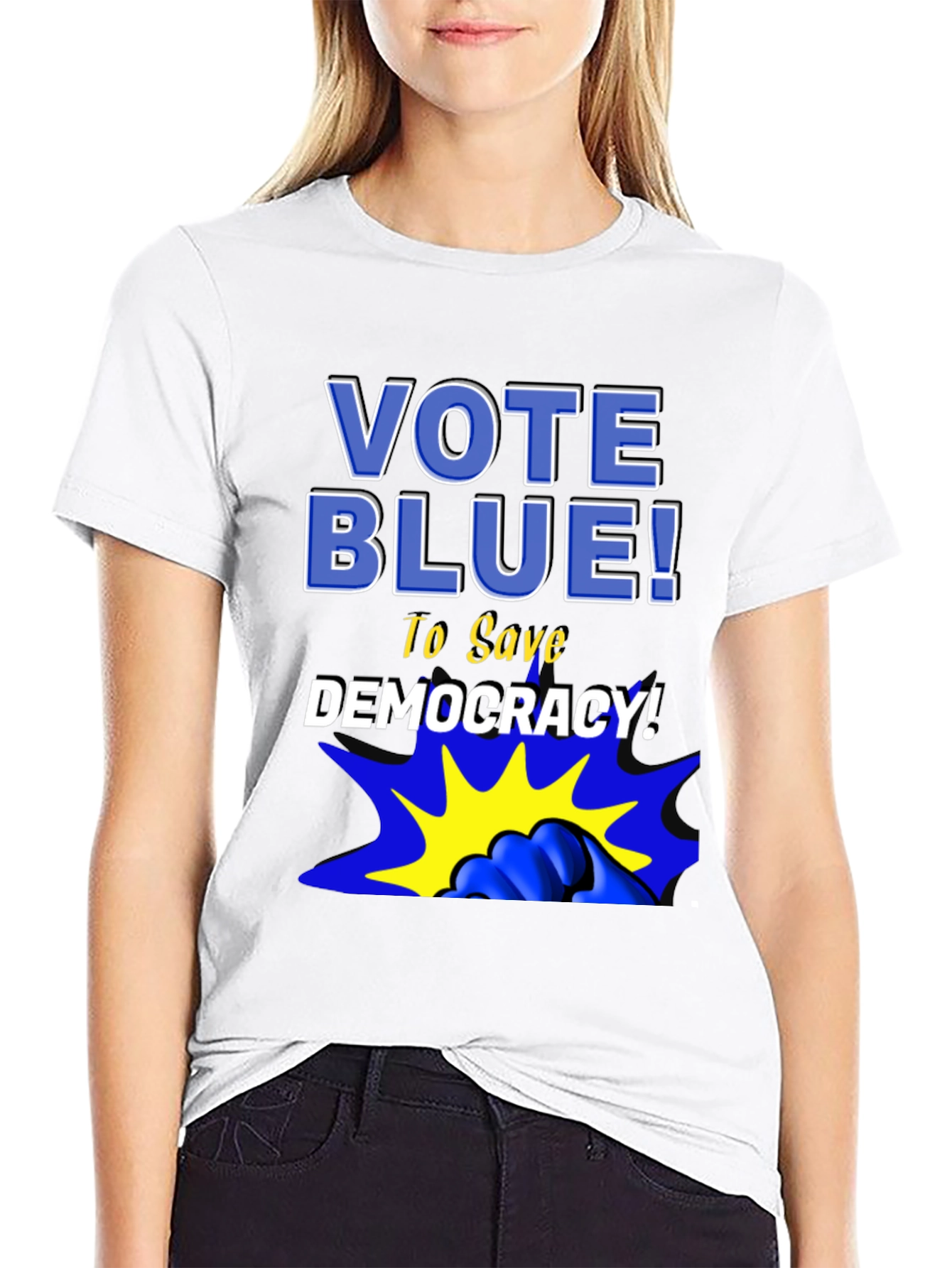 Vote Blue! Graphic Print Tee