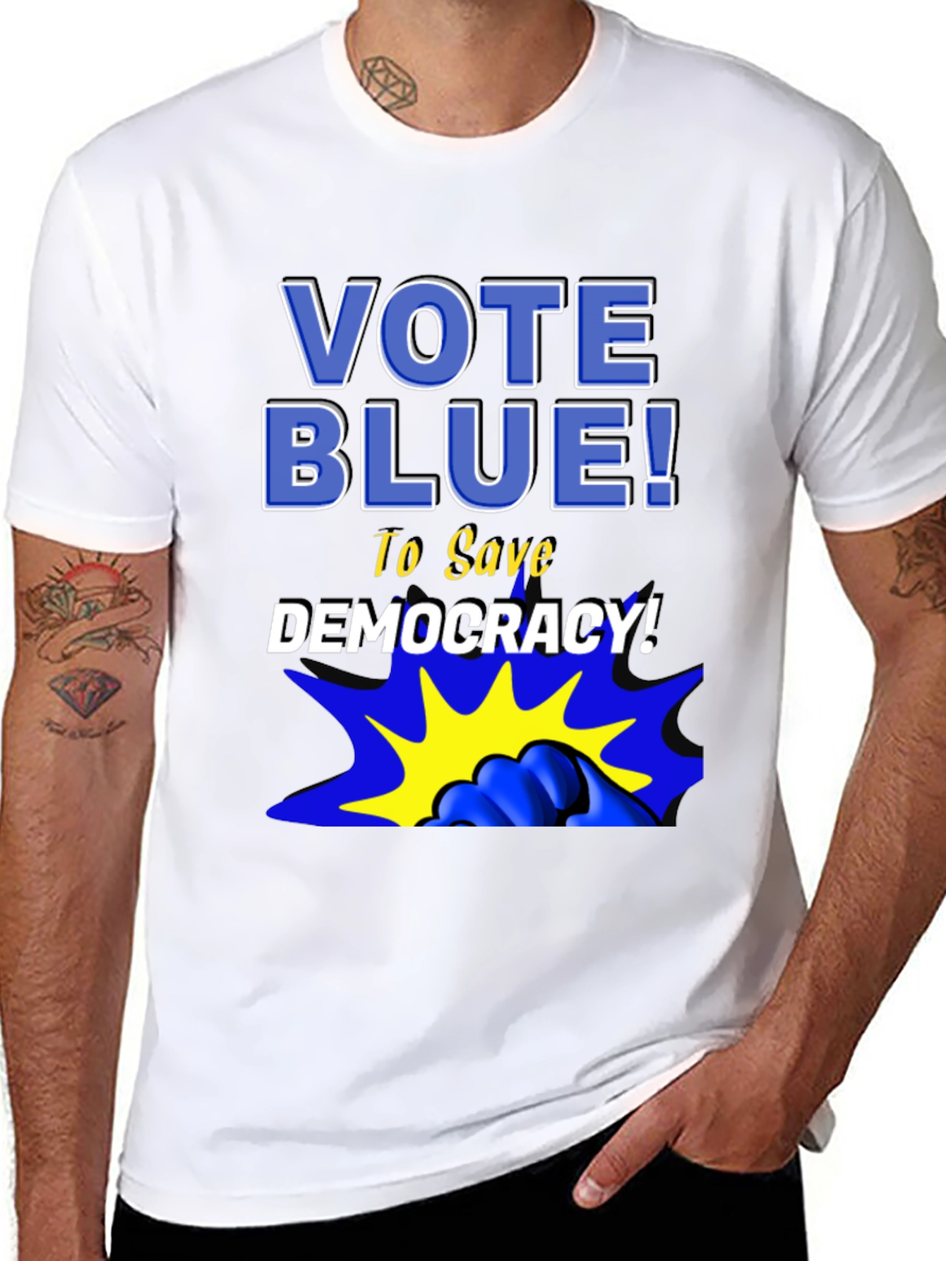Vote Blue! Graphic Print Tee