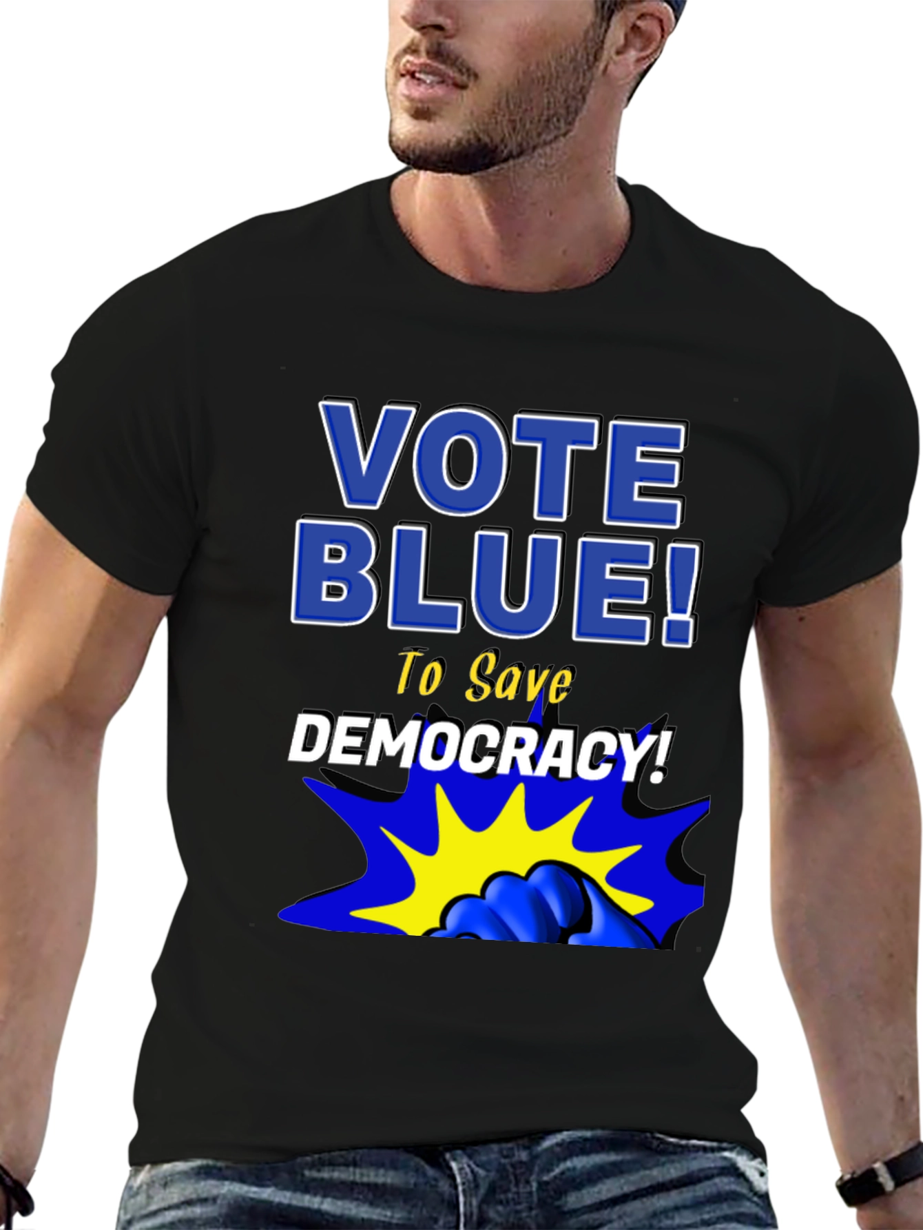 Vote Blue! Graphic Print Tee
