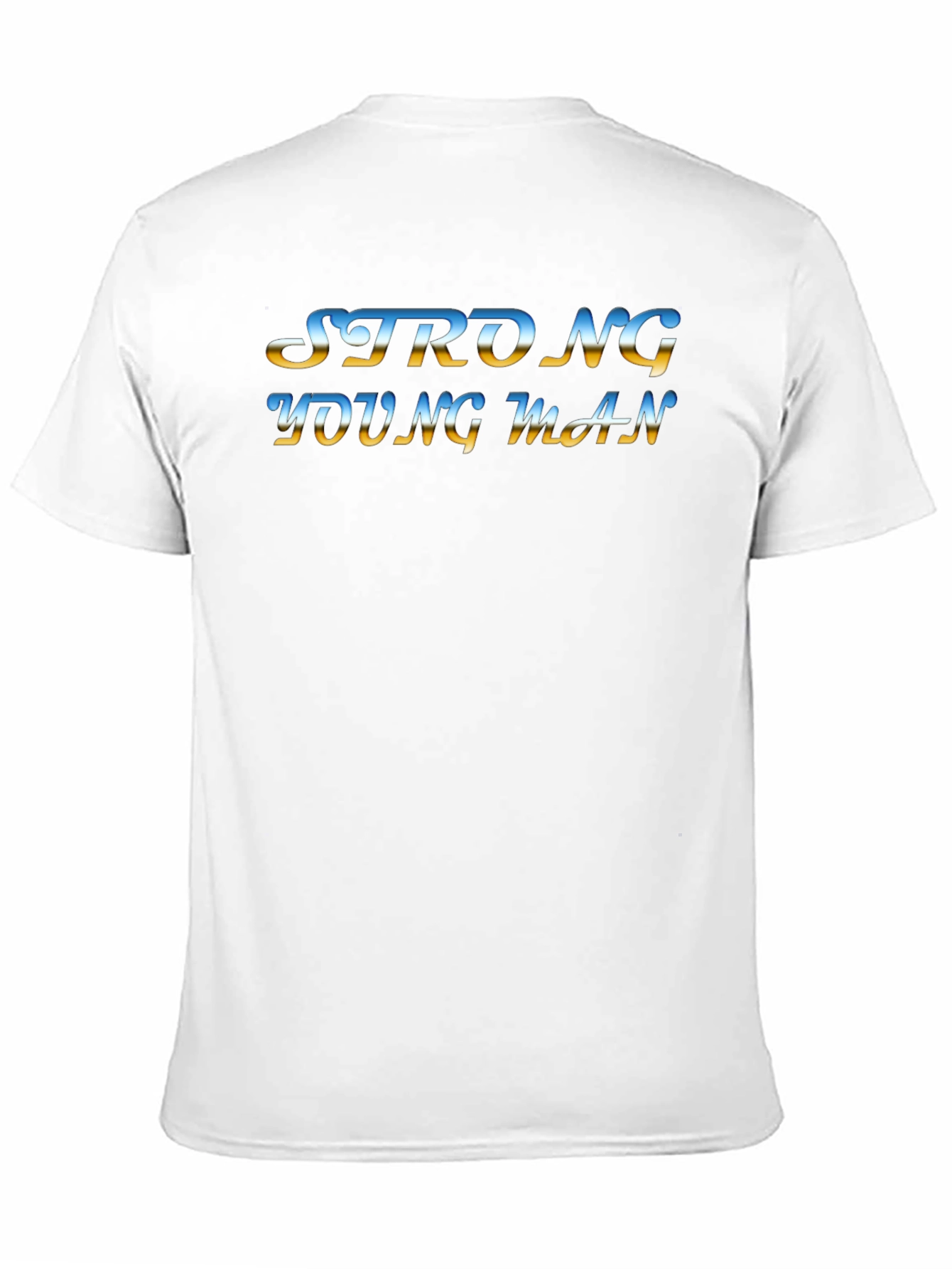 Strong Young Man Graphic T-Shirt - Black Crew Neck