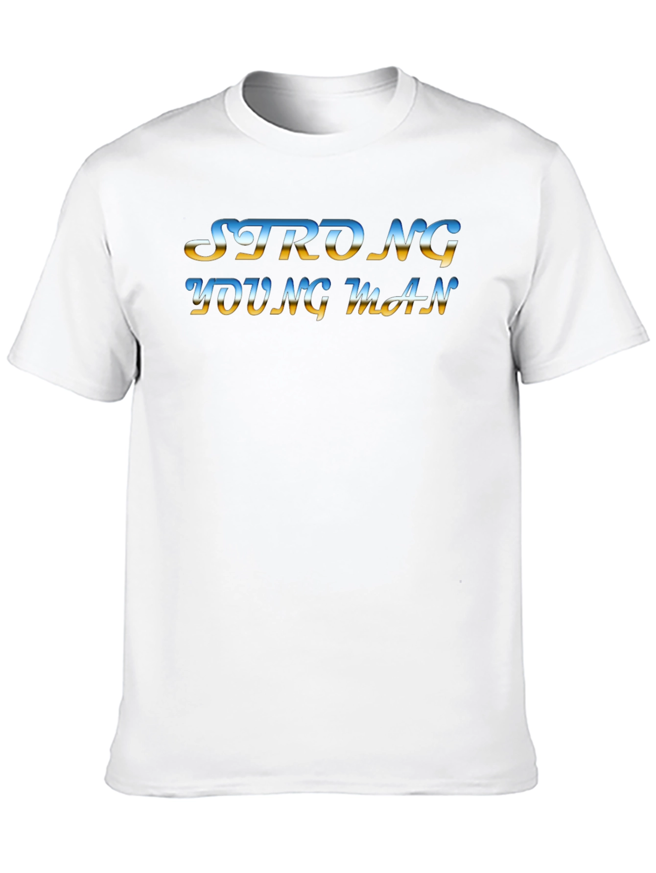 Strong Young Man Graphic T-Shirt - Black Crew Neck