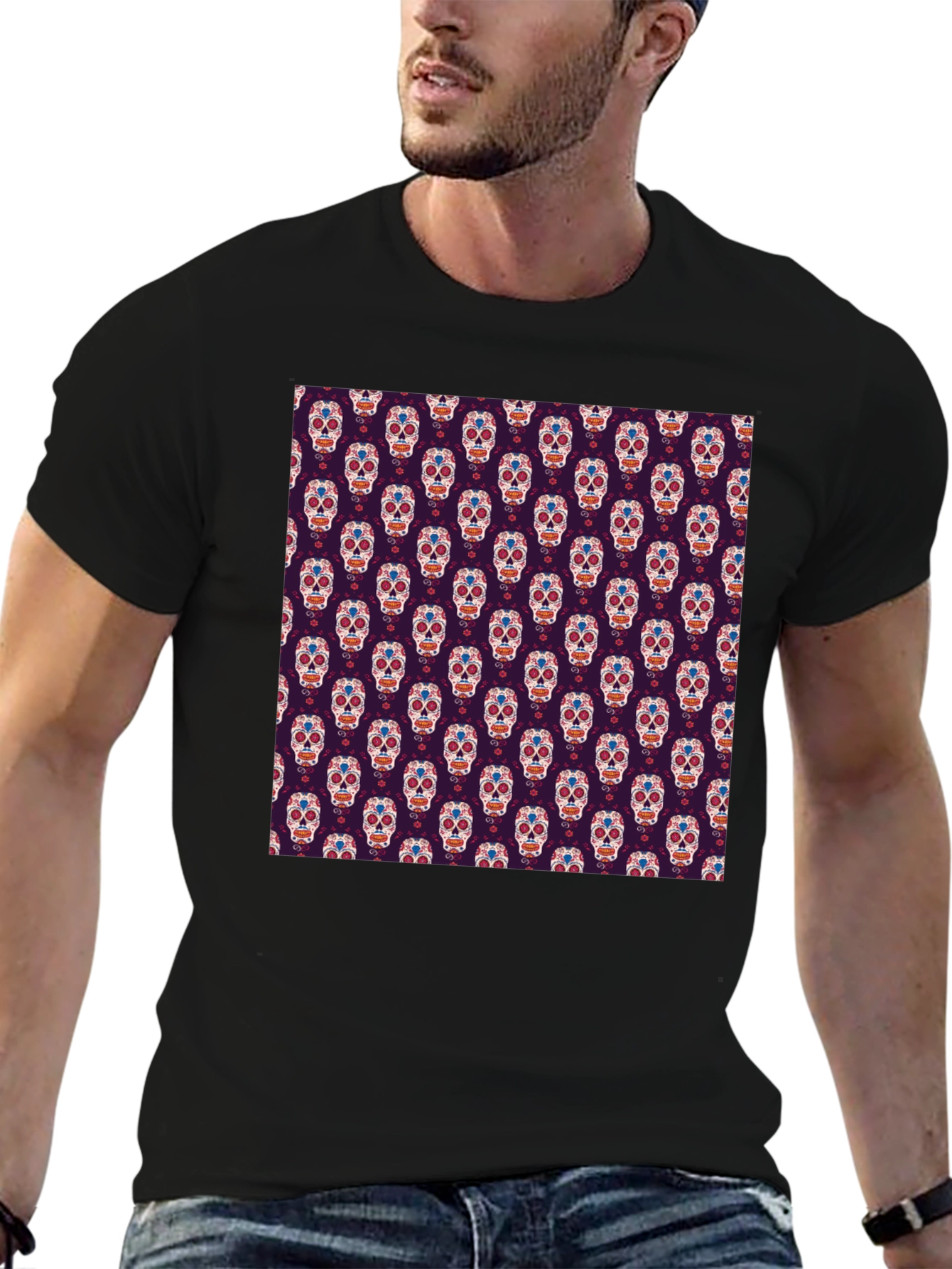 Sugar Skull T-Shirt - Day of the Dead Pattern