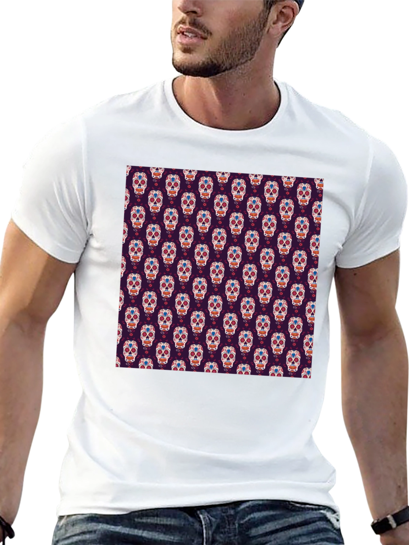 Sugar Skull T-Shirt - Day of the Dead Pattern