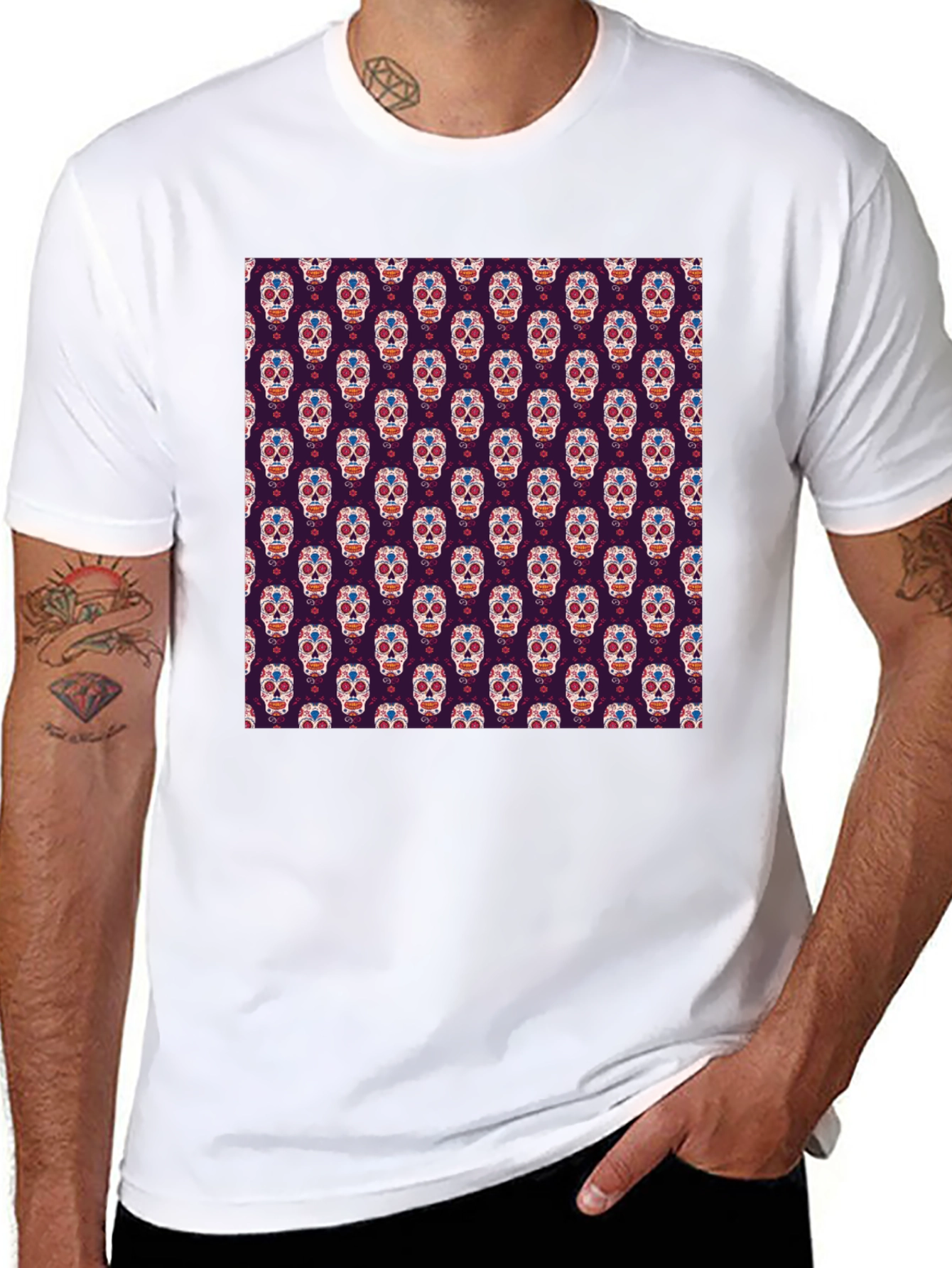 Sugar Skull T-Shirt - Day of the Dead Pattern