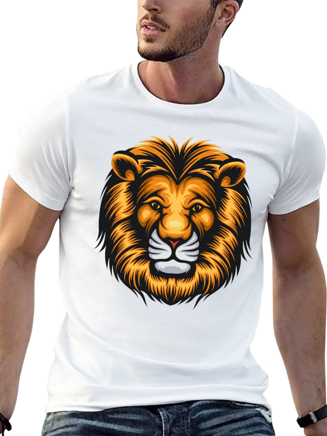 Bold Lion Graphic Tee - Mens Black T-Shirt