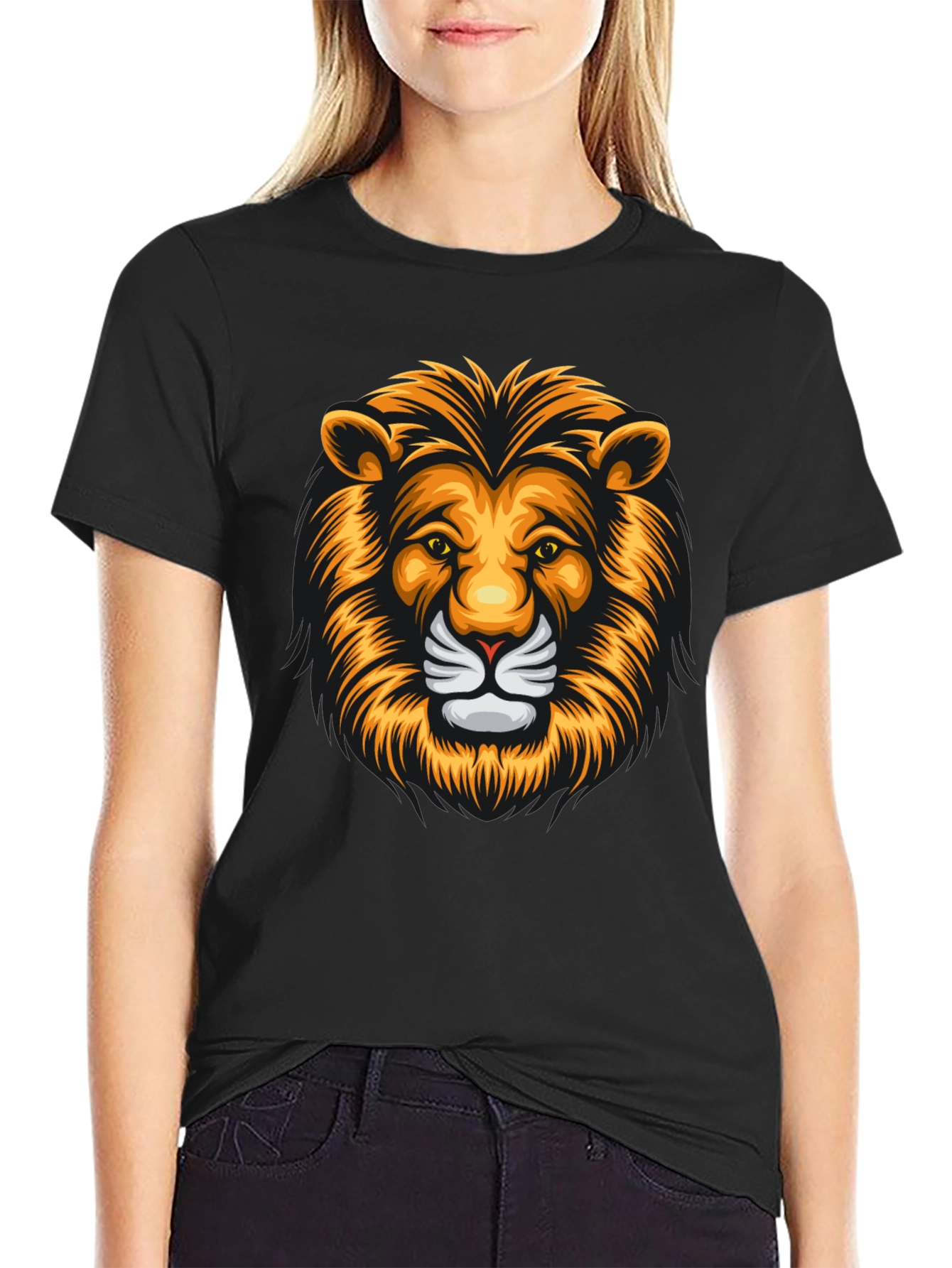 Bold Lion Graphic Tee - Mens Black T-Shirt