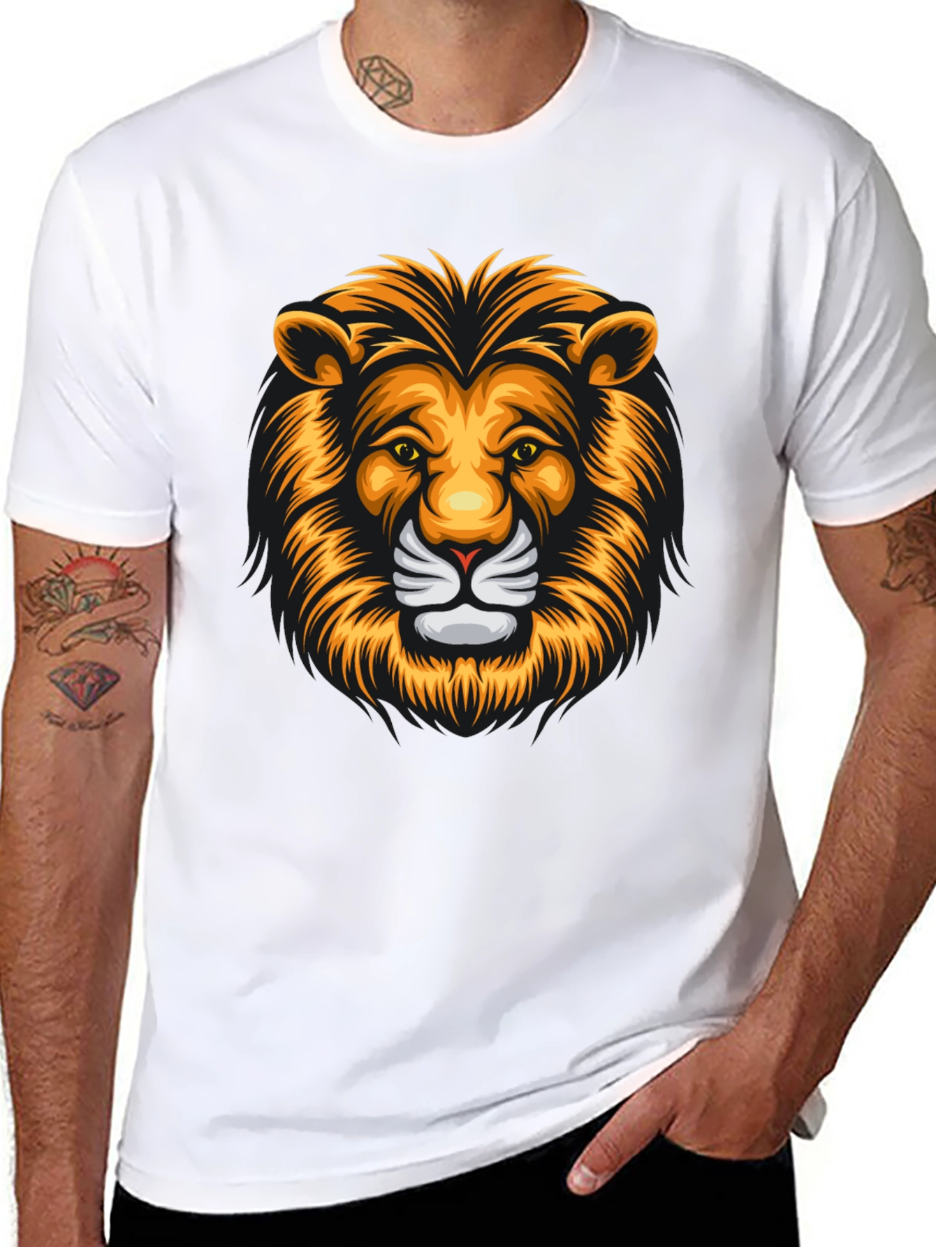 Bold Lion Graphic Tee - Mens Black T-Shirt